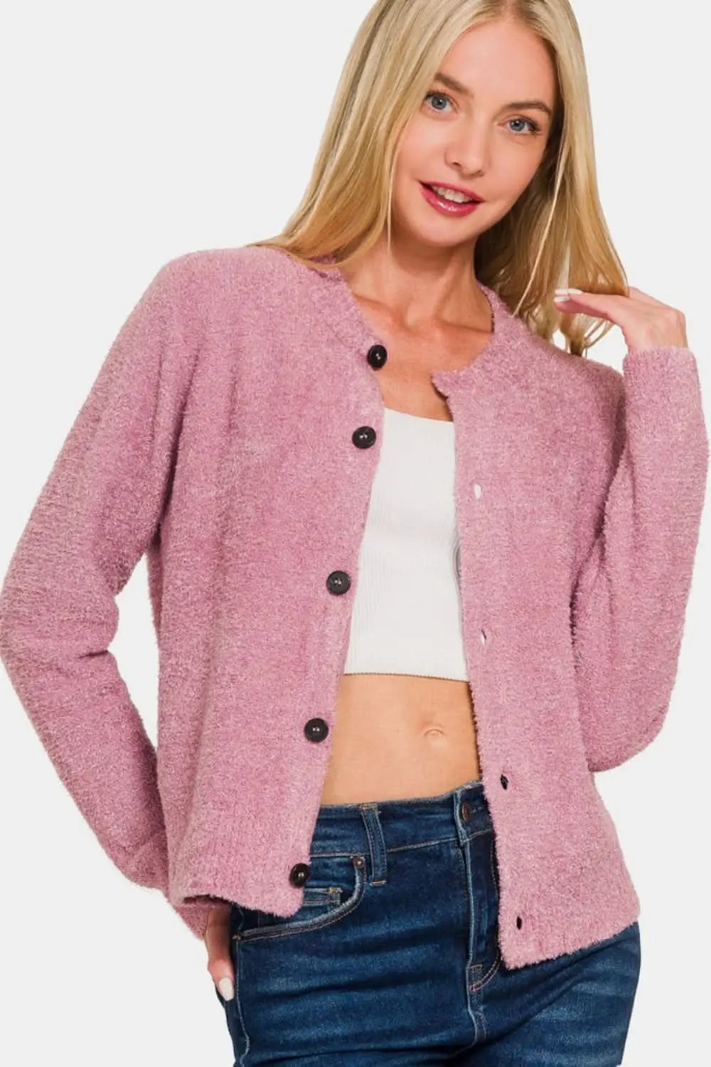 Trendsi Zenana Cardigan Women&amp;#39;s Lightweight Long Sleeve Knit Top Layering Essential