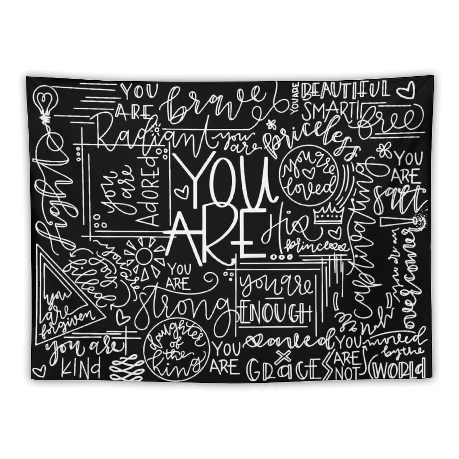 You Are Enough Black Tapestry