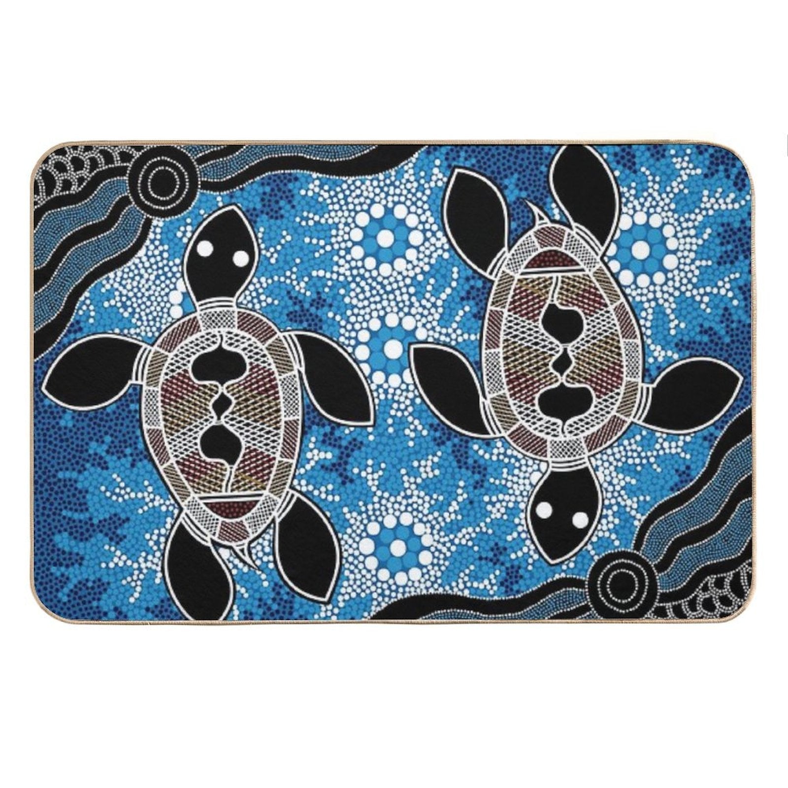 Authentic Aboriginal Art  - Sea Turtles Bath Mat