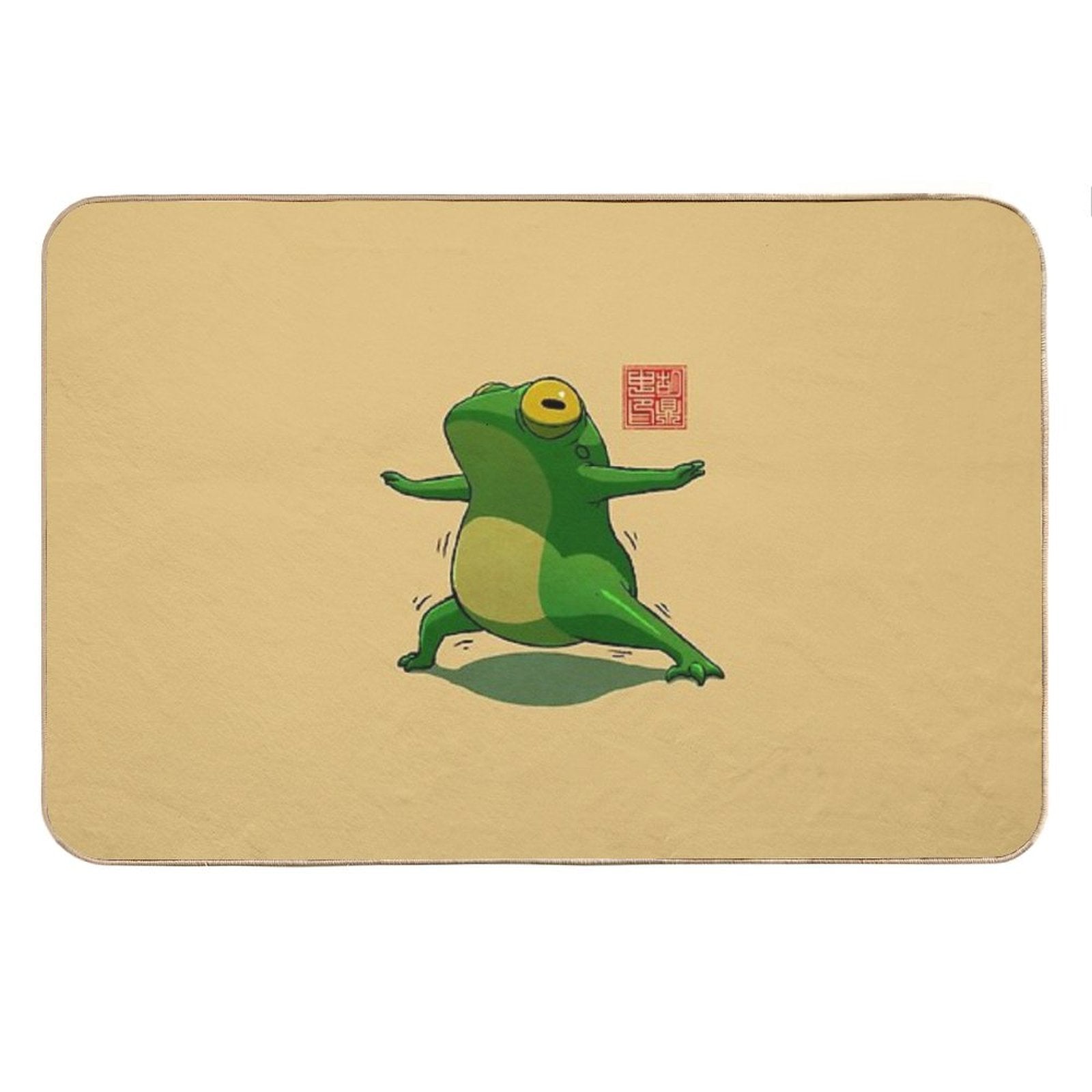 Yoga Frog Warrior Two Pose Bath Mat