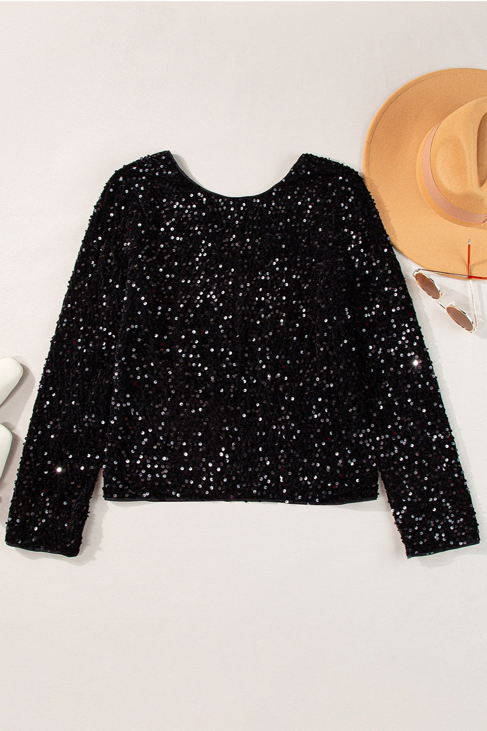 ✨ Dazzle Me Sequin Long Sleeve Top – Black &amp;amp; Chocolate ✨