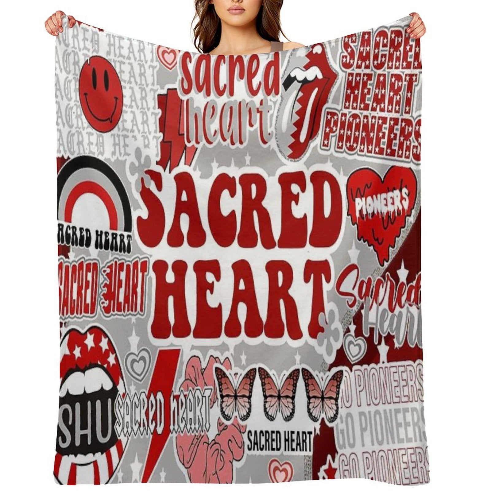 Sacred Heart Collage Throw Blanket