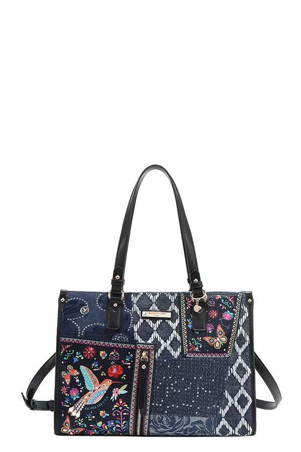 Nicole Lee USA Bosque de Amor Denim Tote Bag