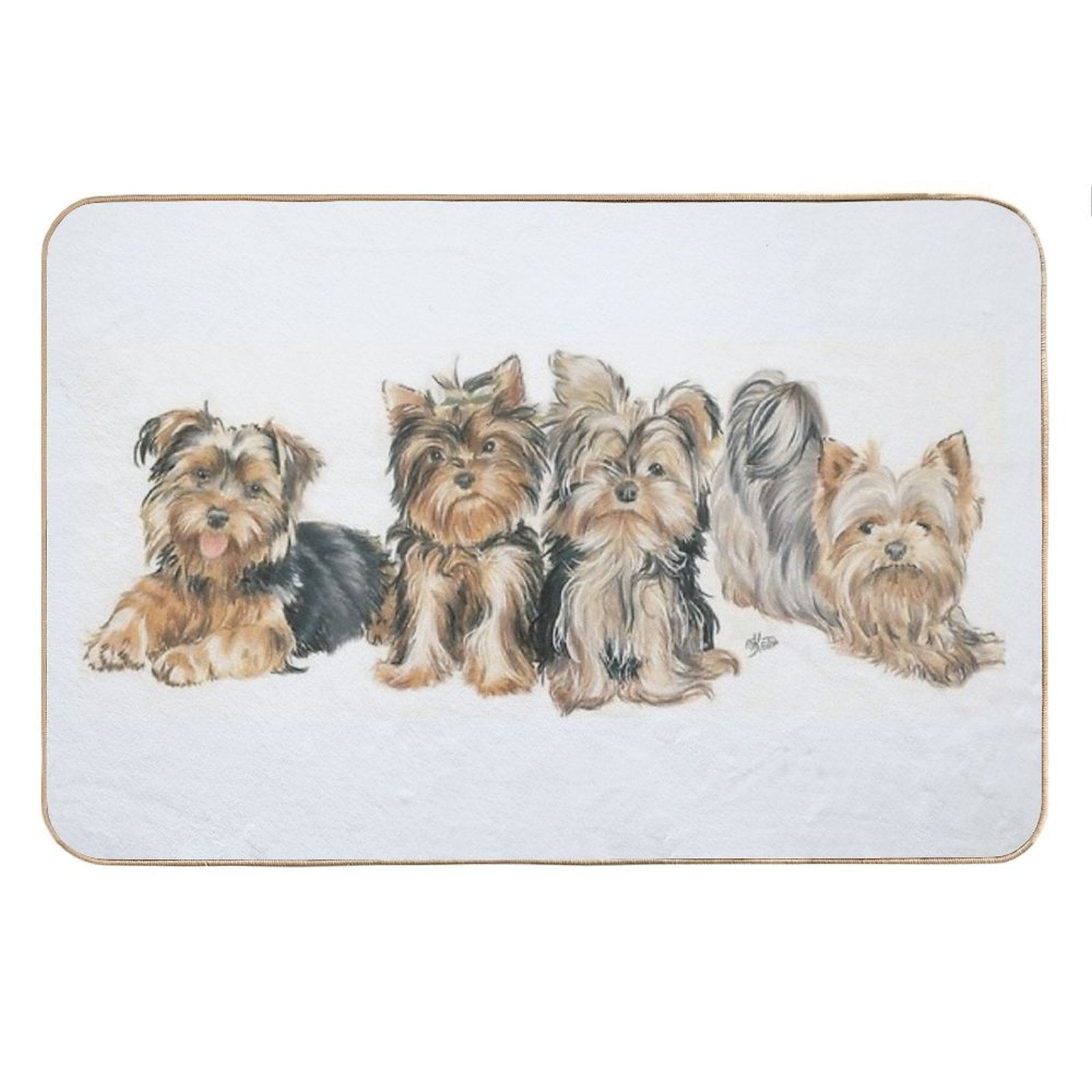 Yorkshire Terrier Puppies Bath Mat