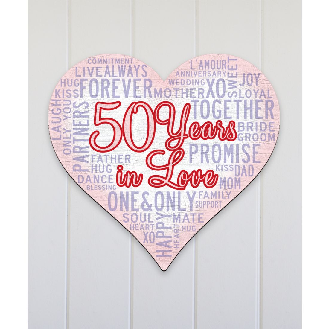 Golden Anniversary Heart &amp;quot;Years in Love&amp;quot; Holiday Door Decor by G. DeBrekht - Love Family Kids Decor - 8198736-3H