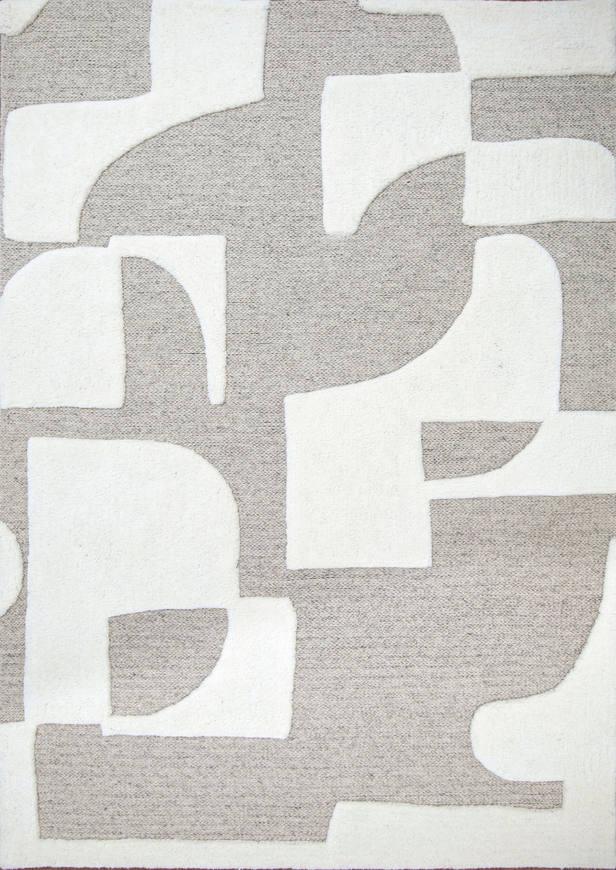 Eva Maverick Ivory and Natural Hand Tufted Wool Area Rug