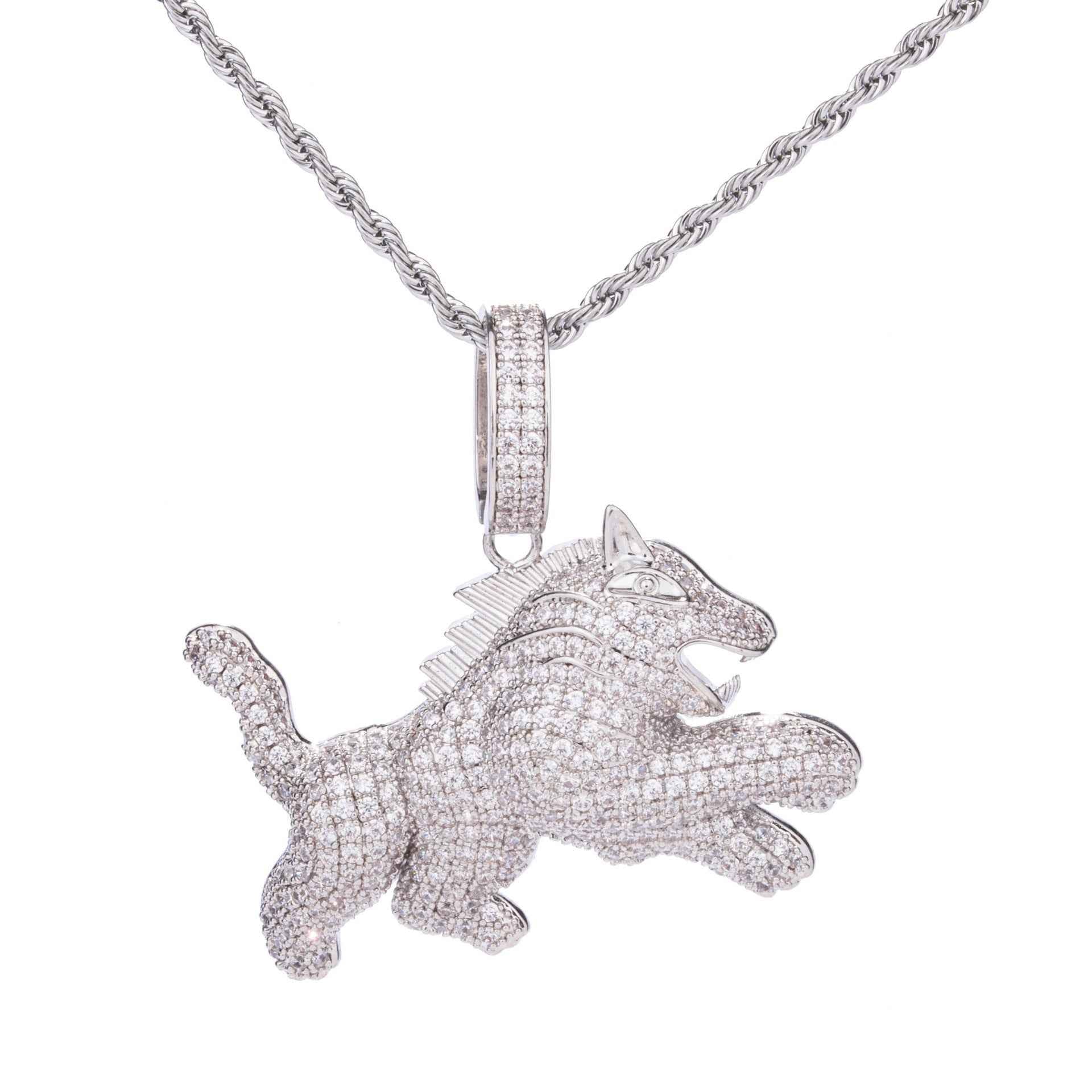 Hip Hop Leopard Pendant Necklace with Full Zircon for Men - Stylish Jewelry for Trendsetters