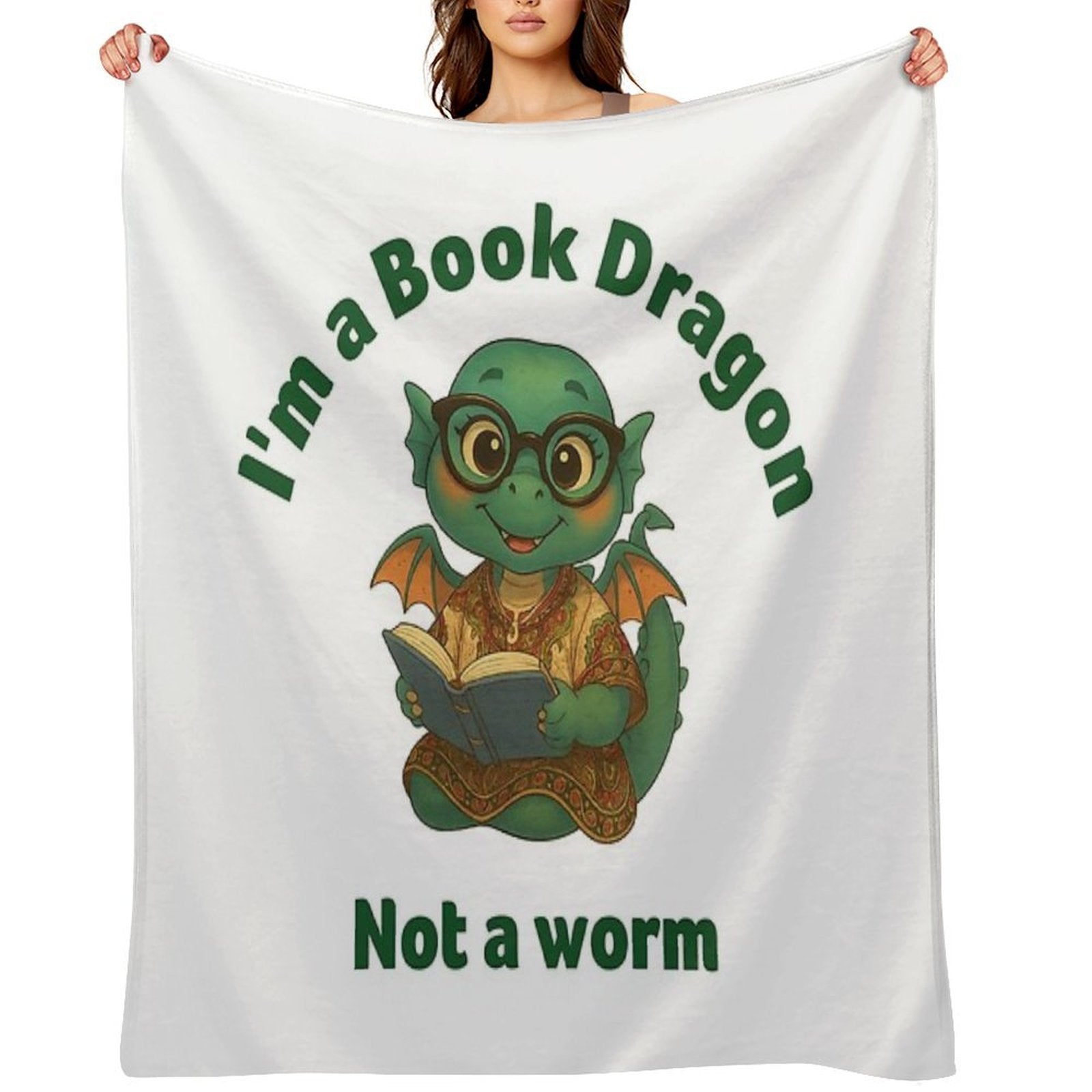 I&amp;#39;m A Book Dragon, Not A Worm Generic Throw Blanket