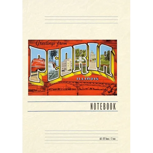 Vintage Lined Notebook Greetings from Peoria, Illinois - Paperback