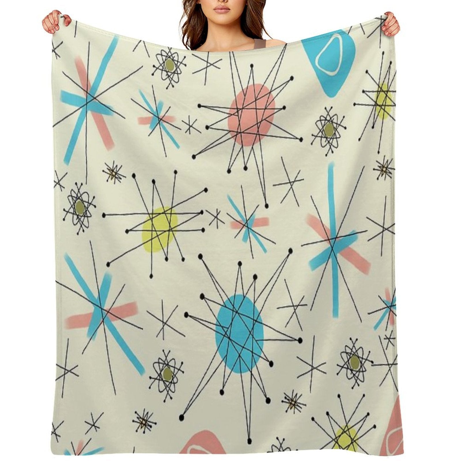 1950&amp;#39;s Atomic Starburst Throw Blanket