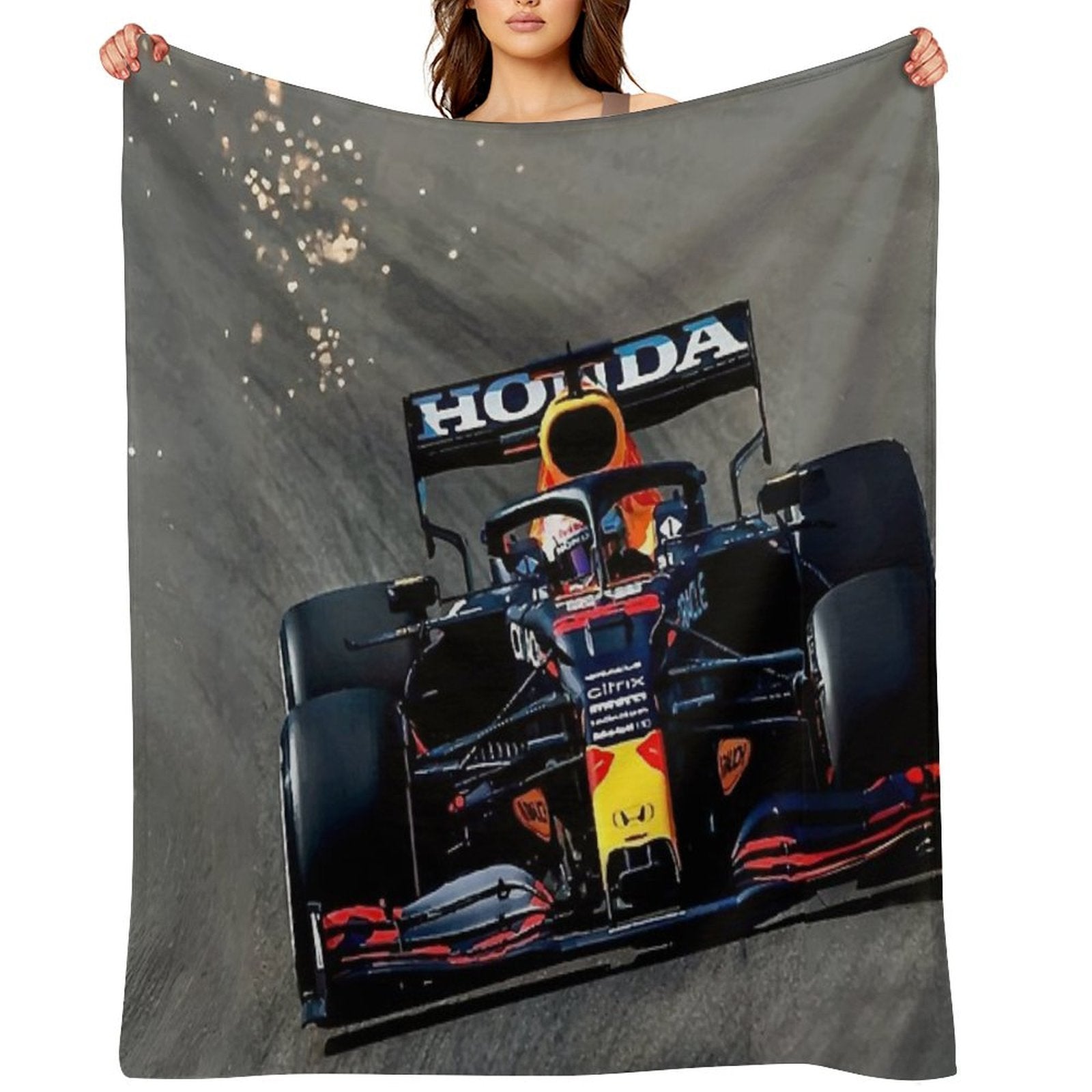 Max Verstappen Sparks  - F1 Throw Blanket
