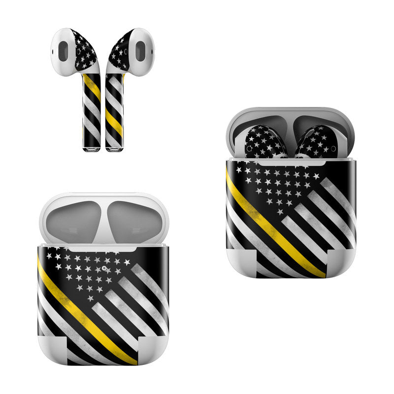 Thin Yellow Line Hero - Apple AirPods Skin