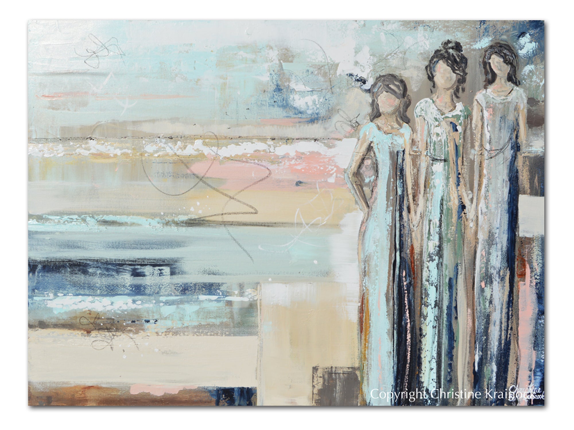 &quot;Sisterhood&quot; GICLEE PRINT Art Abstract Painting Figurative Girls Strong Women Canvas