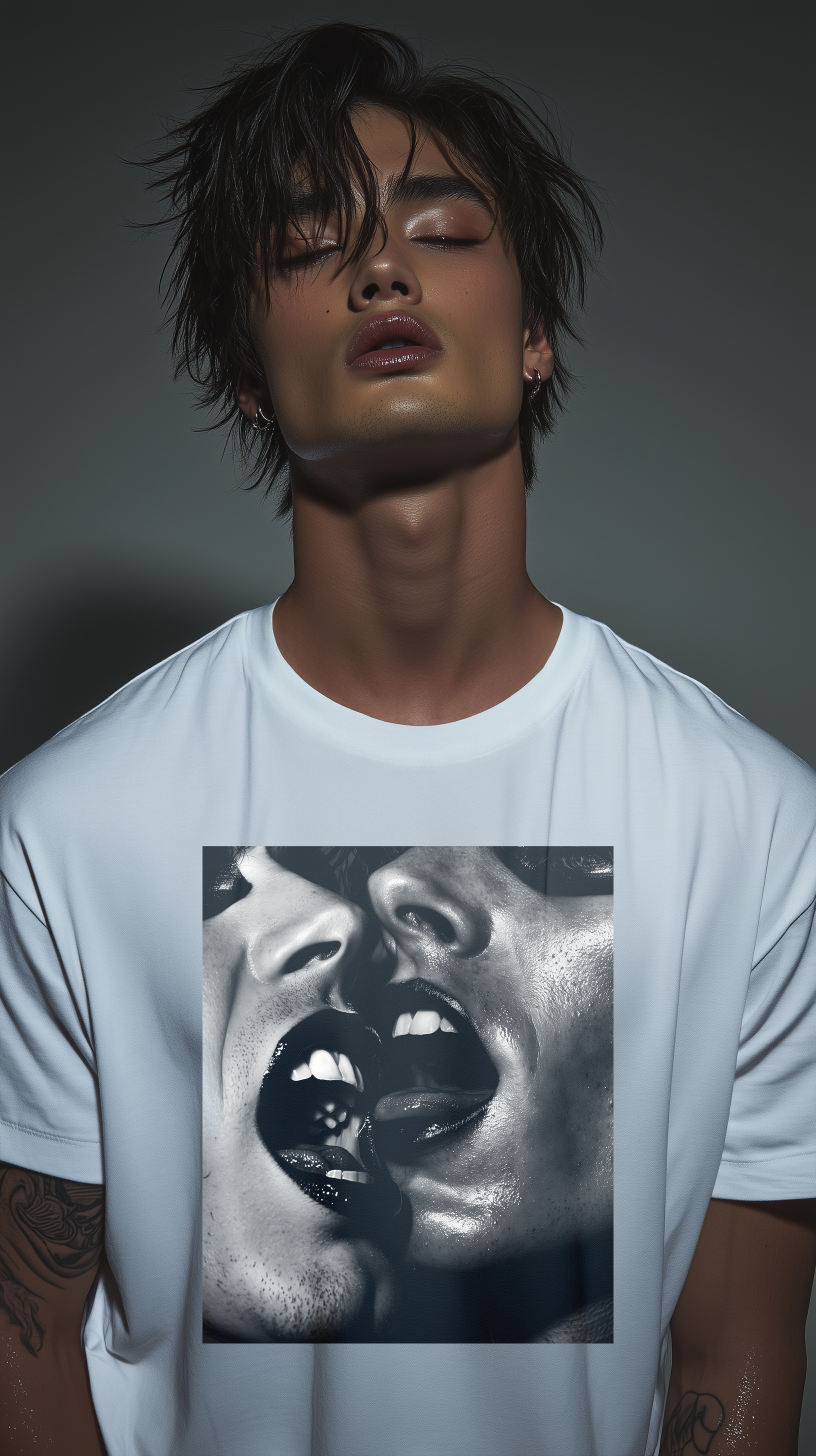 REBEL HOMME WHITE Oversized Boxy Tee