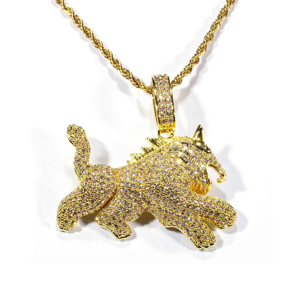Hip Hop Leopard Pendant Necklace with Full Zircon for Men - Stylish Jewelry for Trendsetters