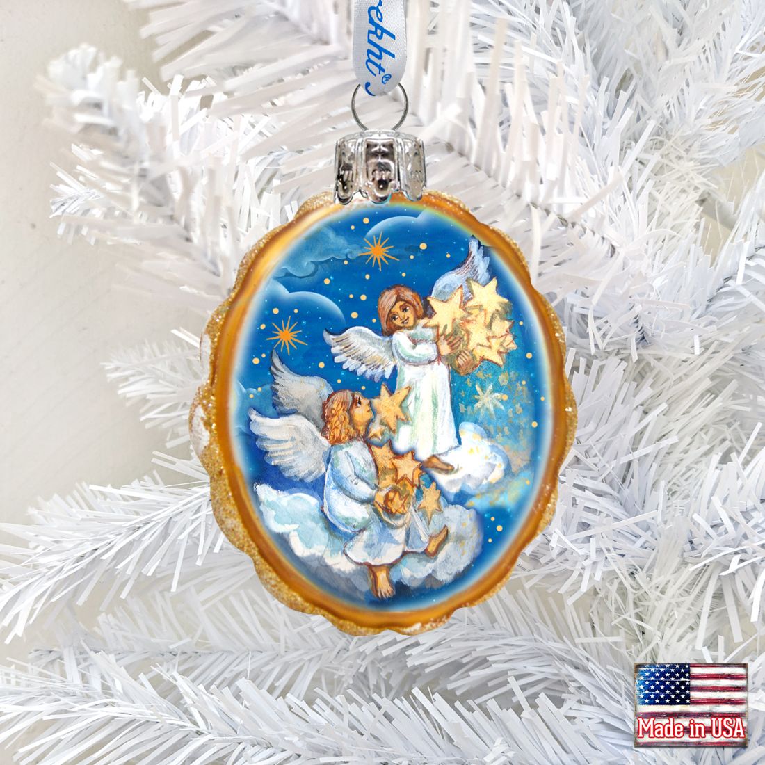 Lighting Stars Angels Mercury Glass Ornament by G. DeBrekht - Nativity Holiday Decor - 773027