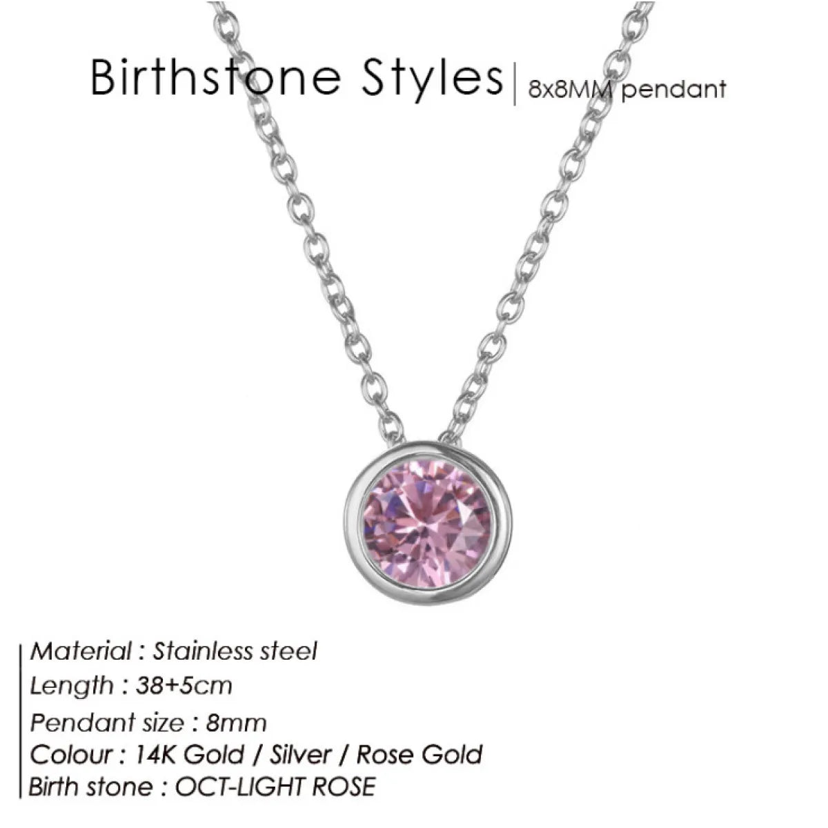 Style Loft Collection Stainless Steel Birth Gemstone Necklace