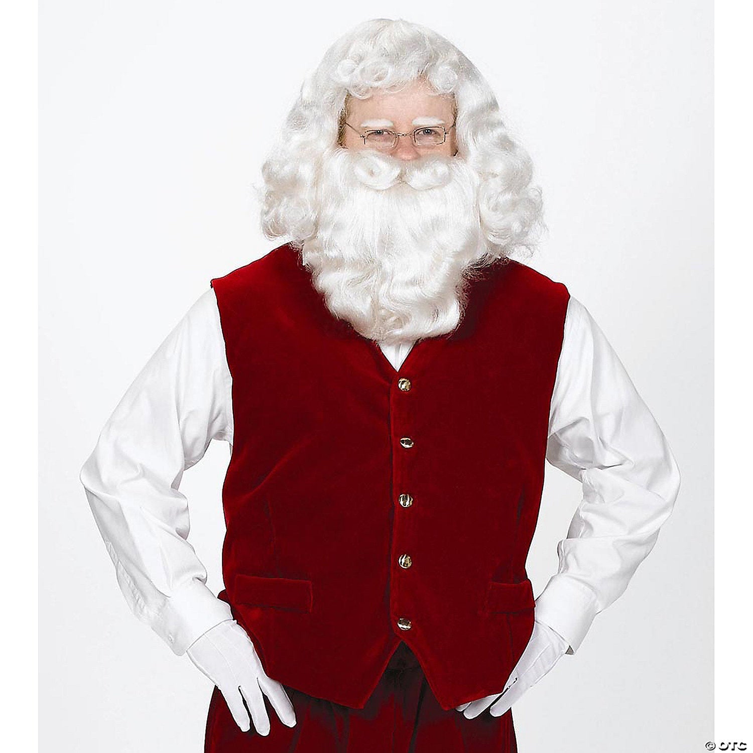 Adult Men&amp;#39;s Santa Velvet Vest with Buttons - Large