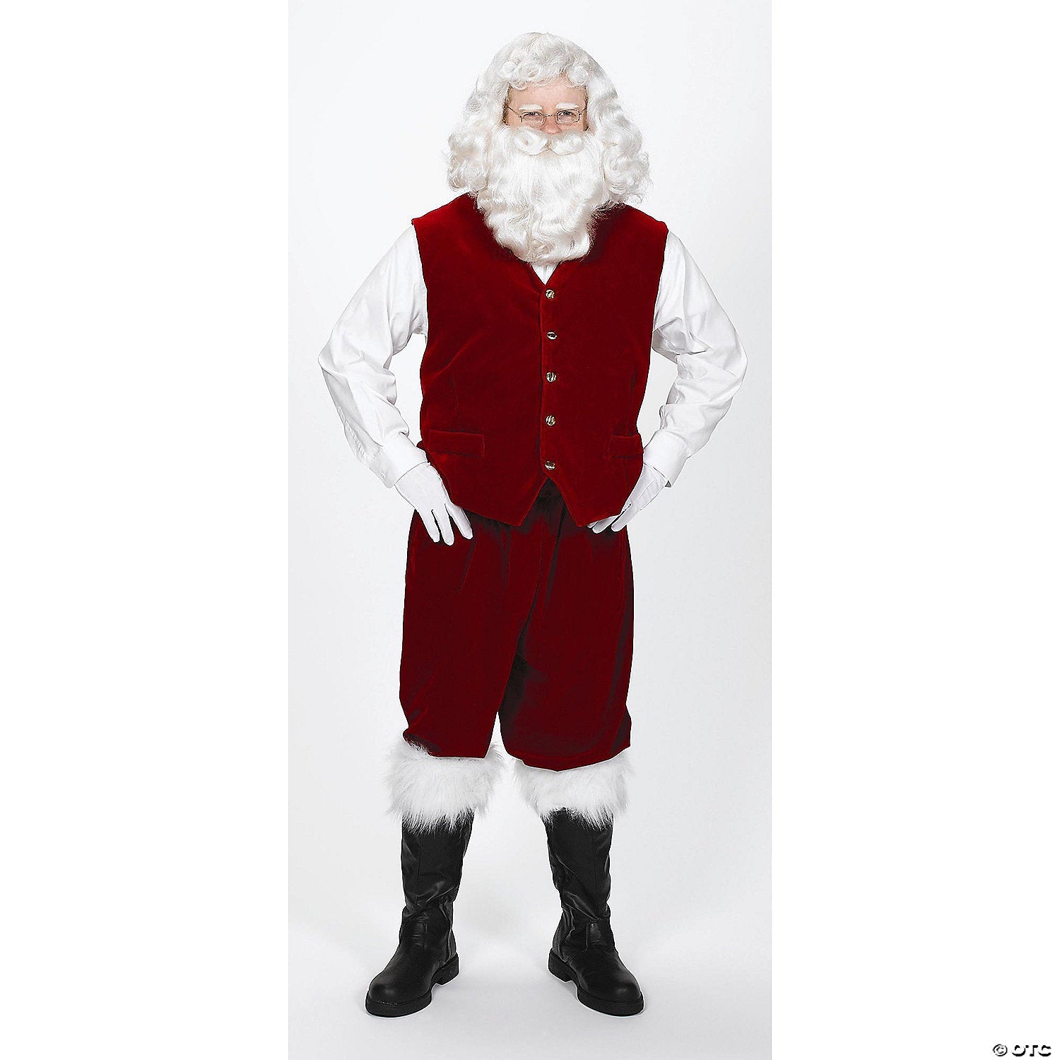 Adult Men&amp;#39;s Santa Velvet Vest with Buttons - XXL