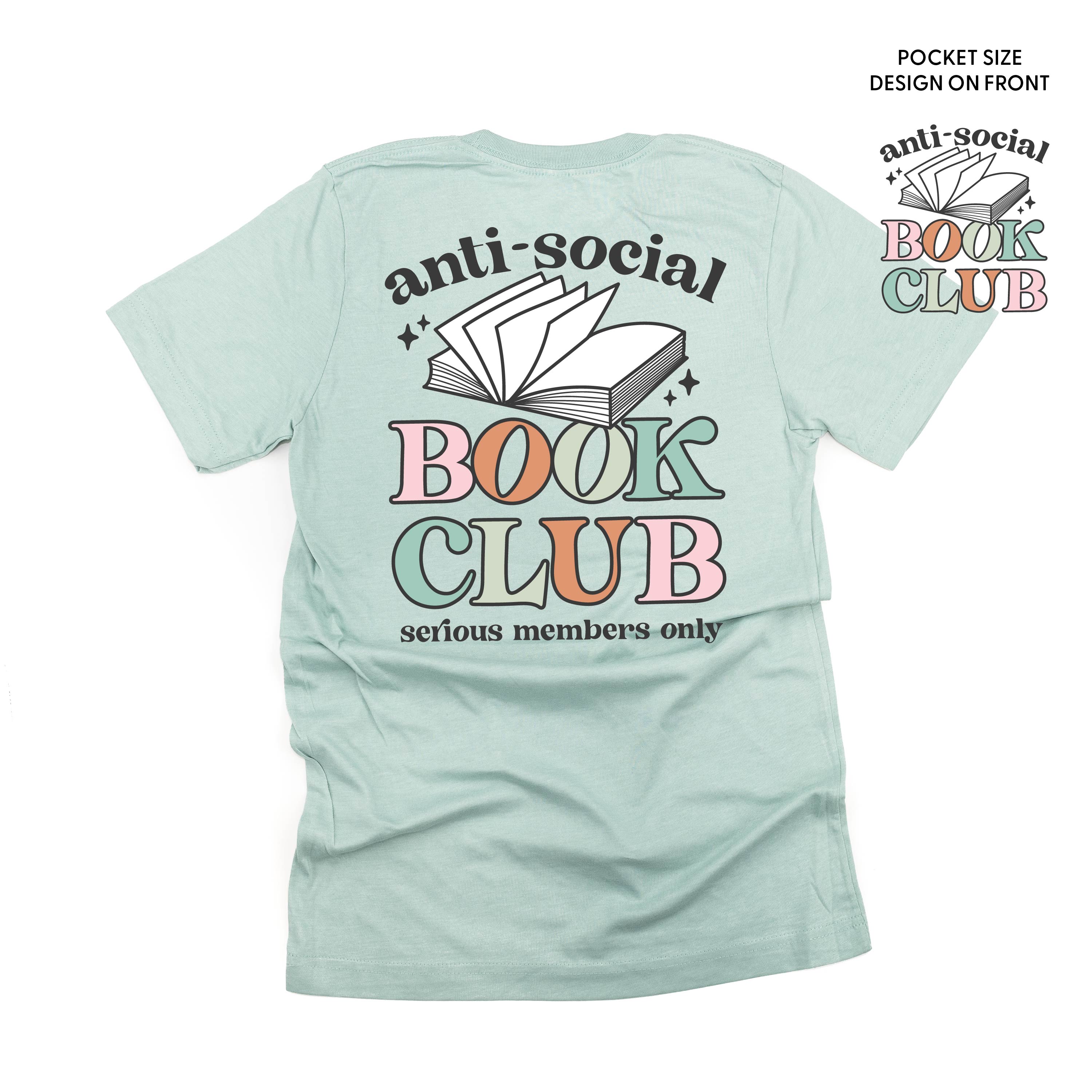Anti-Social Book Club (Pocket on Front / Full Size on Back) - Unisex Tee