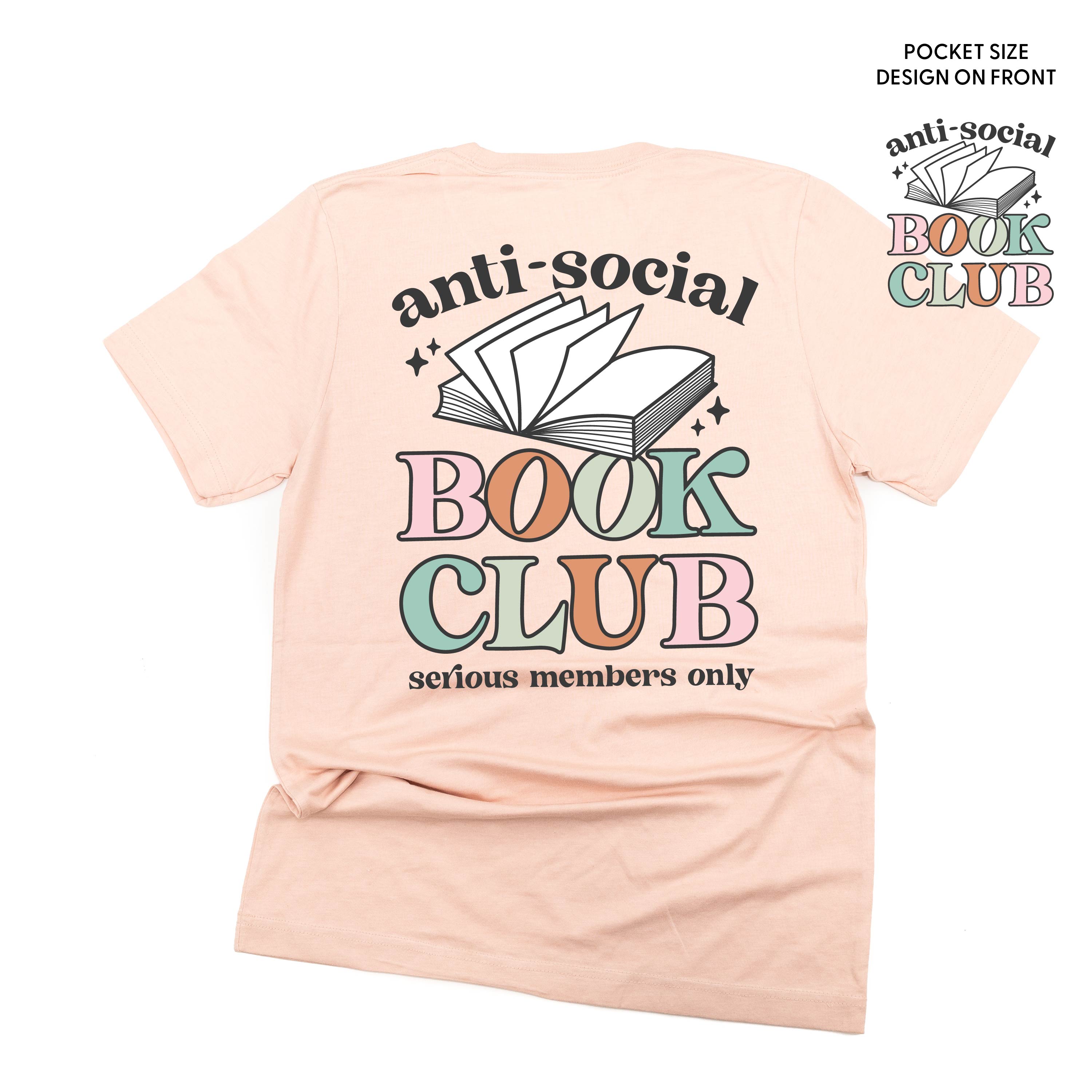 Anti-Social Book Club (Pocket on Front / Full Size on Back) - Unisex Tee