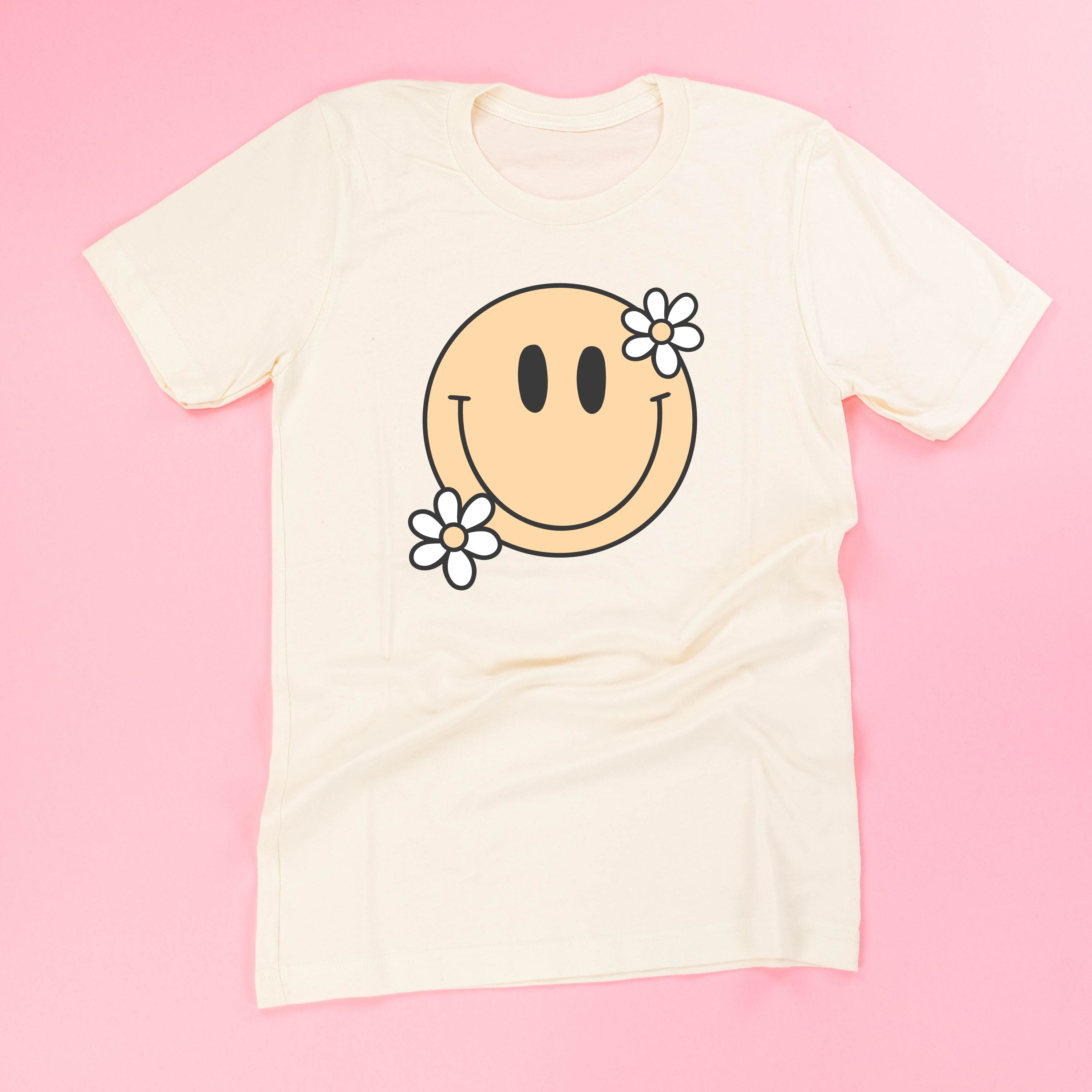 Big Smiley w/ Flowers - Unisex Tee