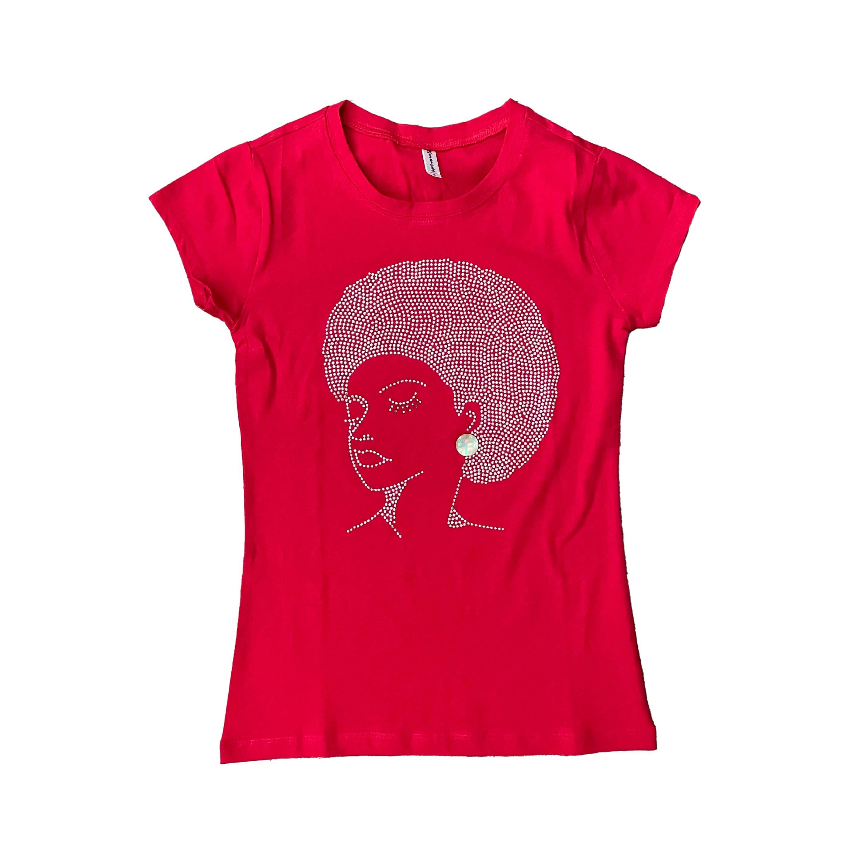 Afro Lady T-Shirt - Red