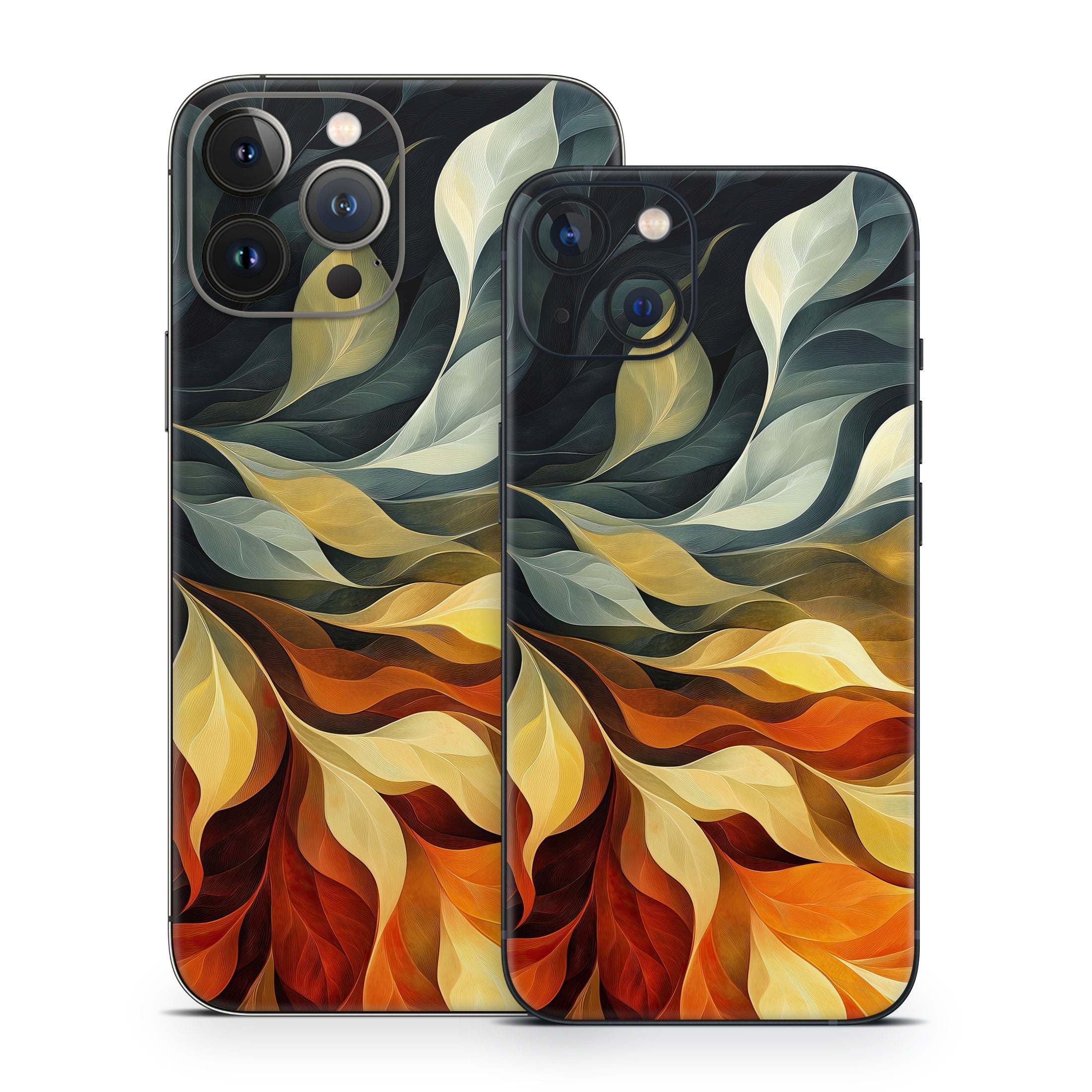 Orange and Charcoal - Apple iPhone 13 Skin