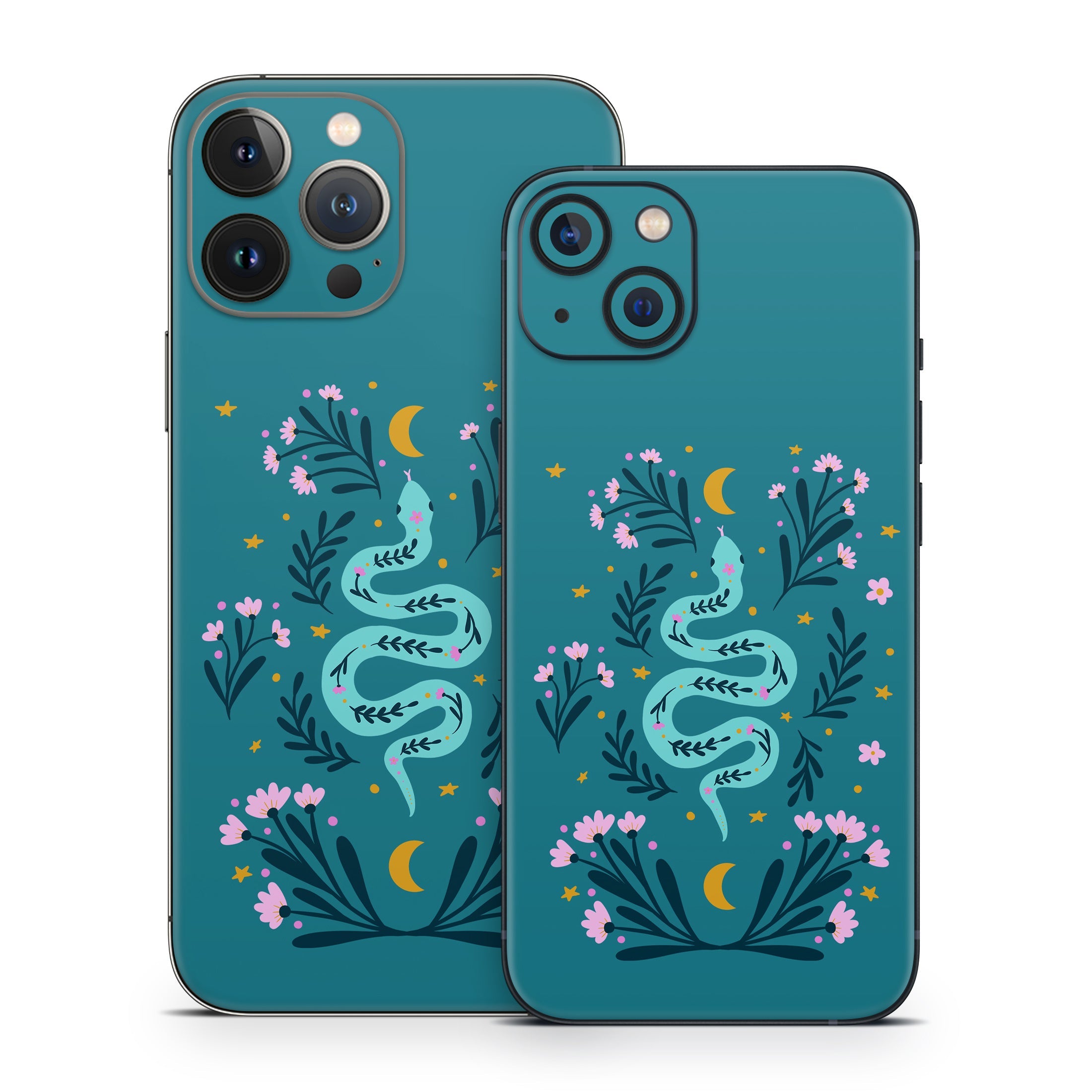 Snake and Flowers - Apple iPhone 13 Skin