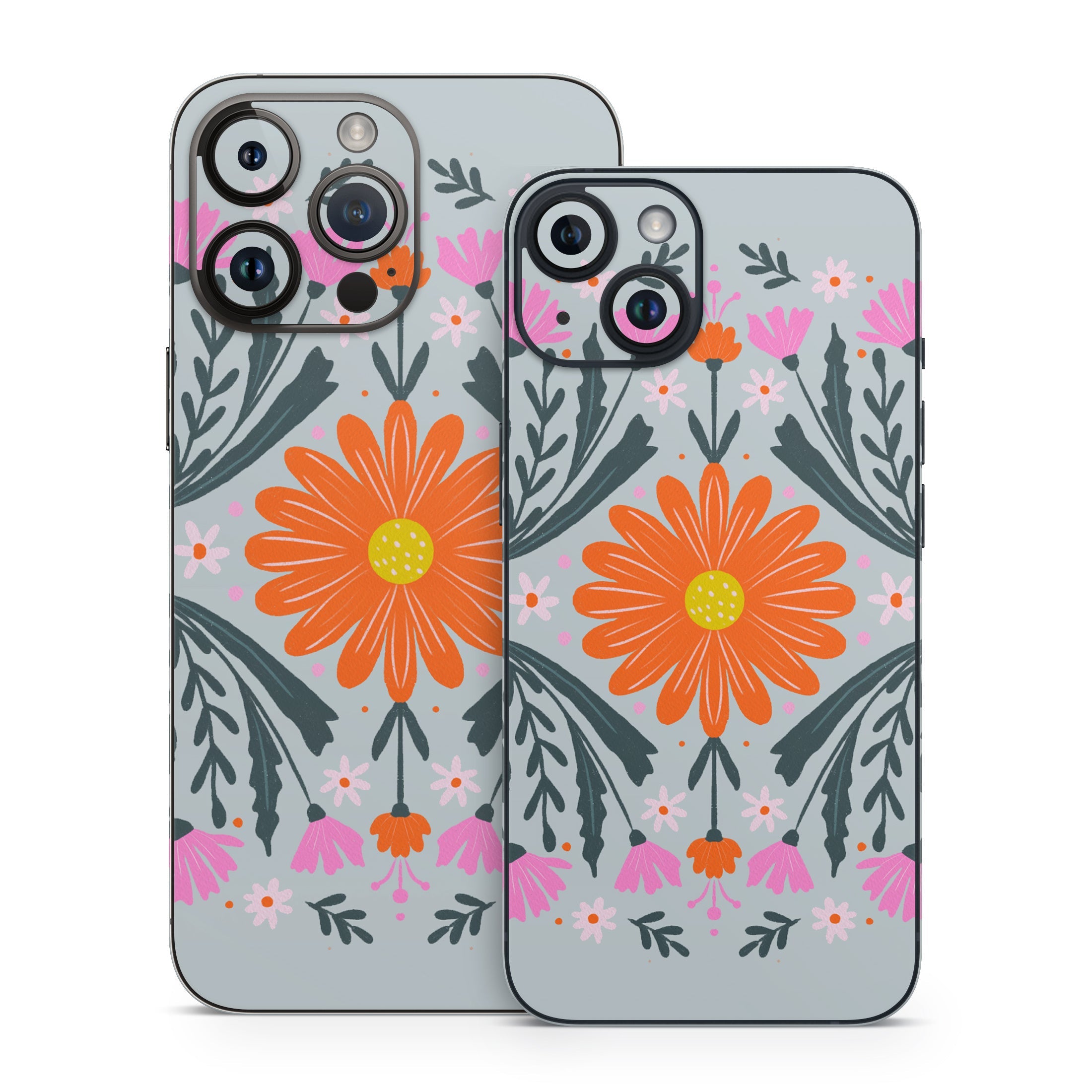 Pink and Orange Flowers - Apple iPhone 14 Skin
