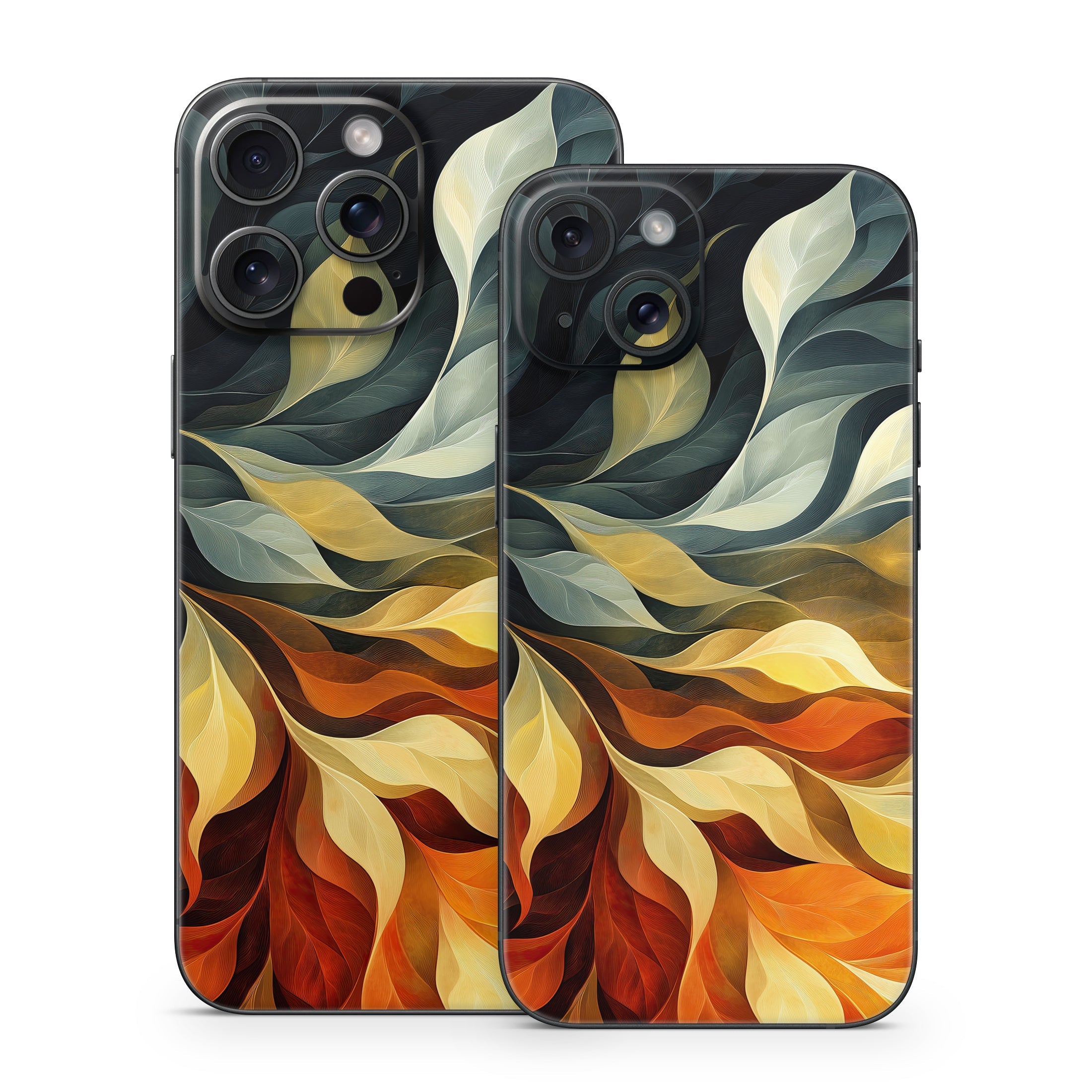 Orange and Charcoal - Apple iPhone 15 Skin