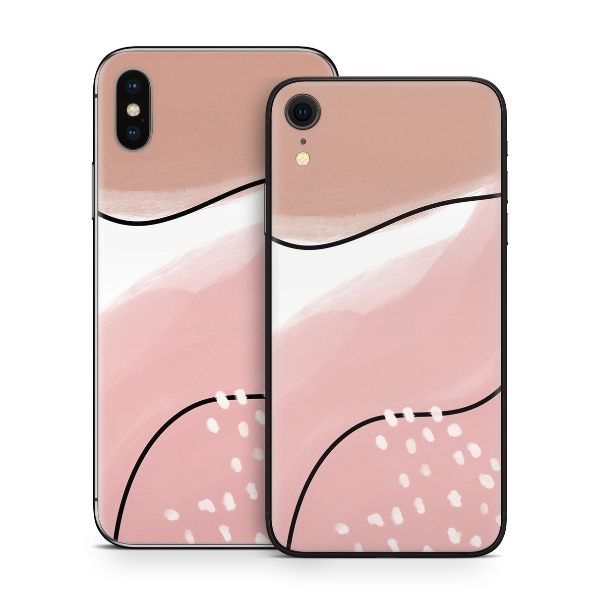 Abstract Pink and Brown - Apple iPhone X Skin