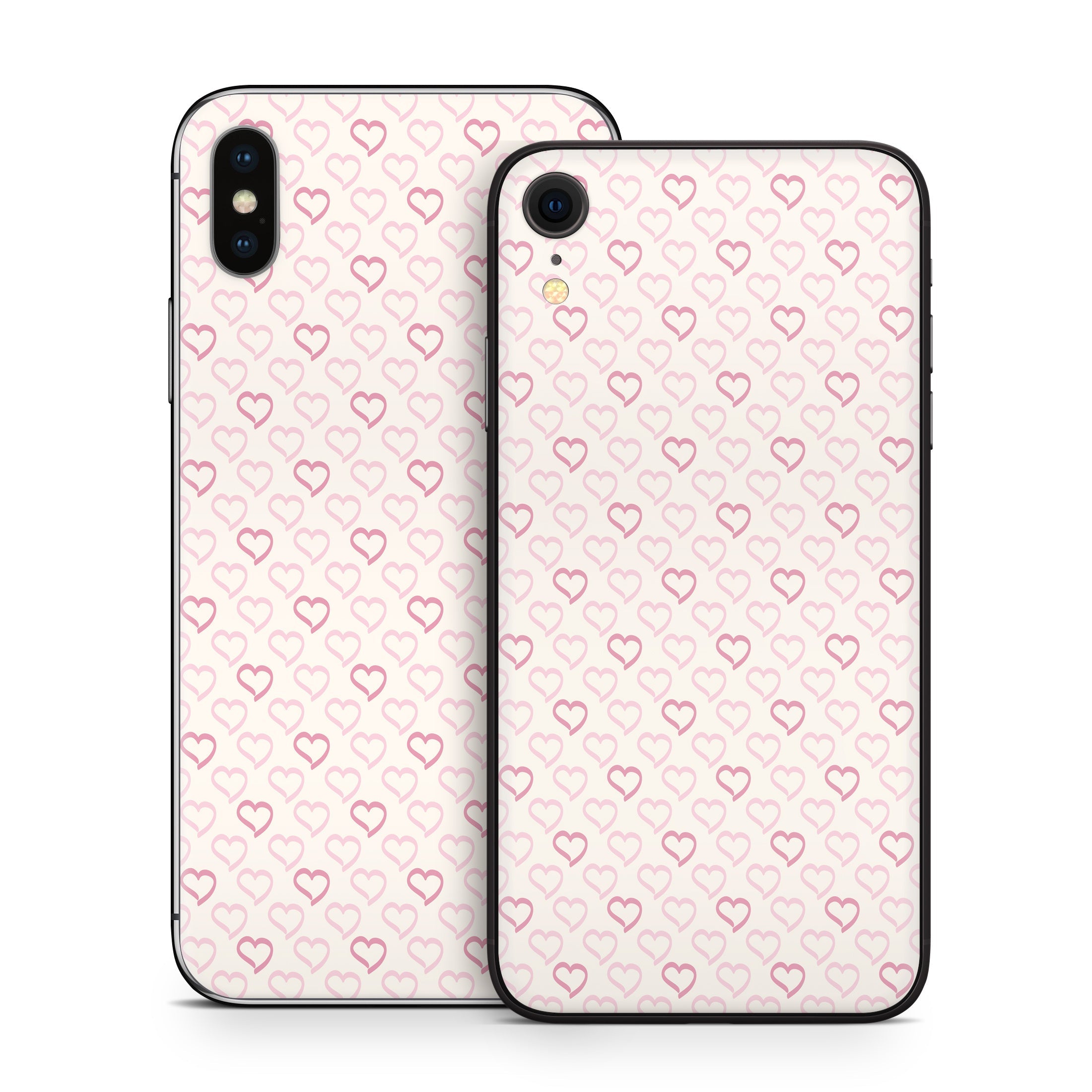 Patterned Hearts - Apple iPhone X Skin
