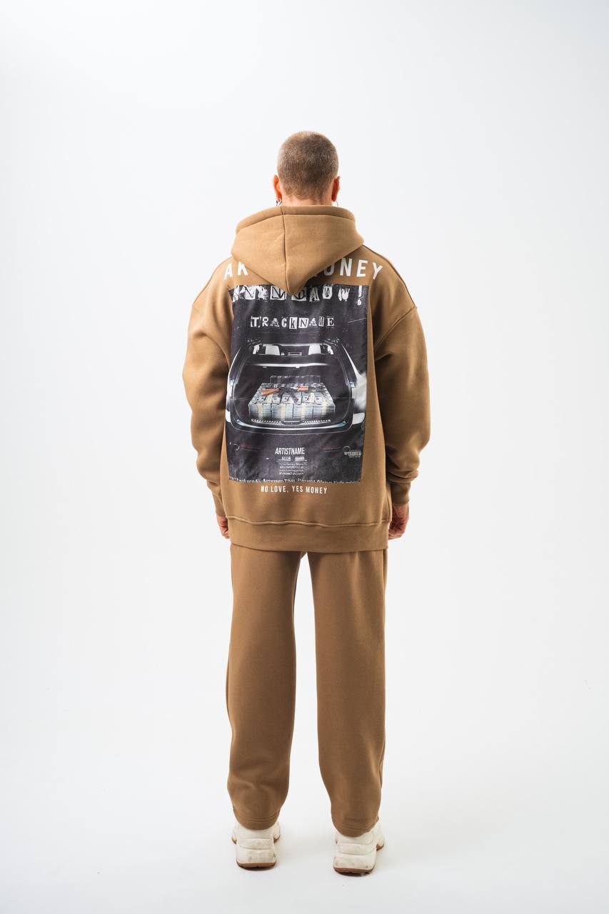 Oversize &#39;Money Power&#39; Graphic Hoodie – Heavyweight Streetwear Sweatshirt