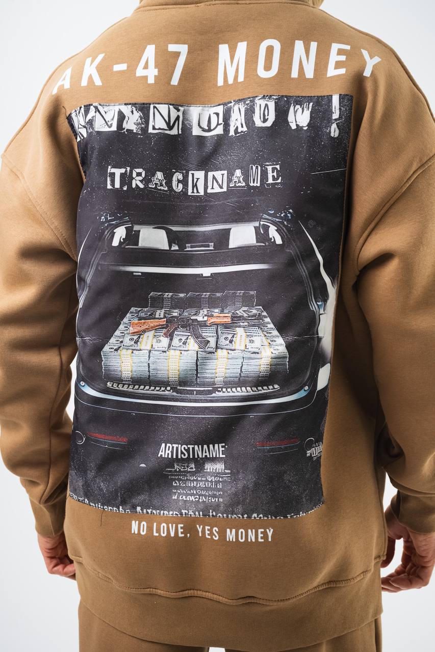 Oversize &#39;Money Power&#39; Graphic Hoodie – Heavyweight Streetwear Sweatshirt