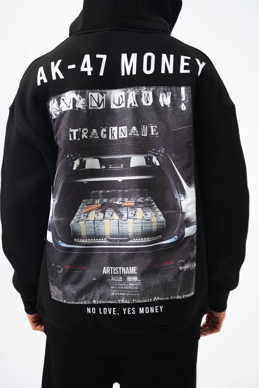 Oversize &#39;Money Power&#39; Graphic Hoodie – Heavyweight Streetwear Sweatshirt
