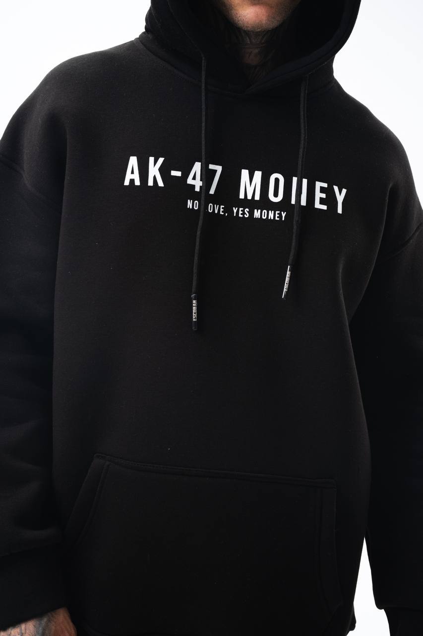 Oversize &#39;Money Power&#39; Graphic Hoodie – Heavyweight Streetwear Sweatshirt