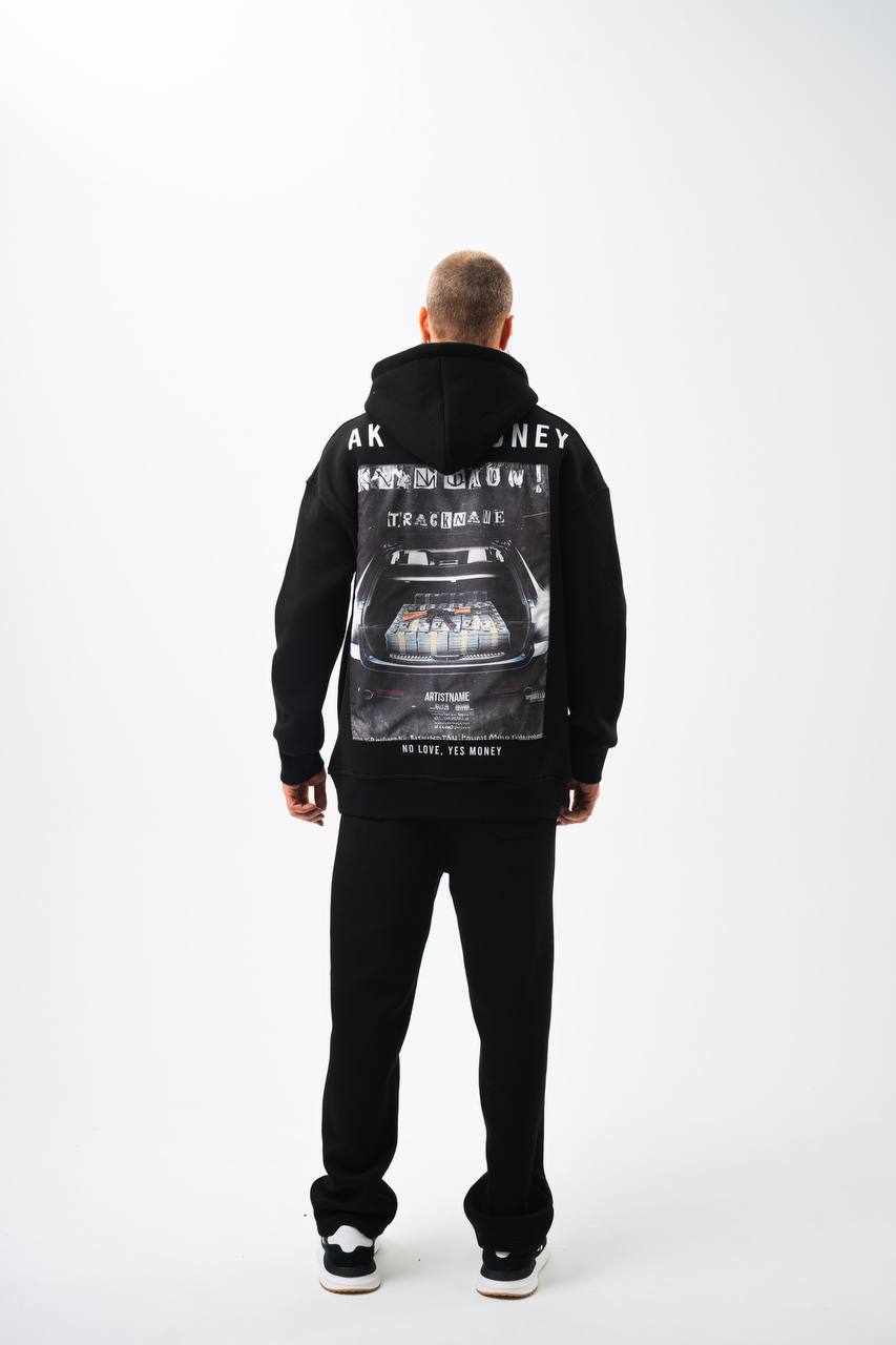 Oversize &#39;Money Power&#39; Graphic Hoodie – Heavyweight Streetwear Sweatshirt