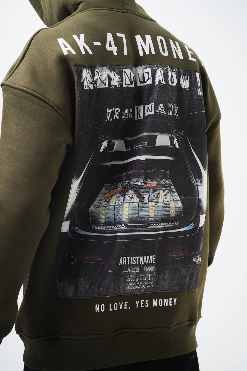 Oversize &#39;Money Power&#39; Graphic Hoodie – Heavyweight Streetwear Sweatshirt