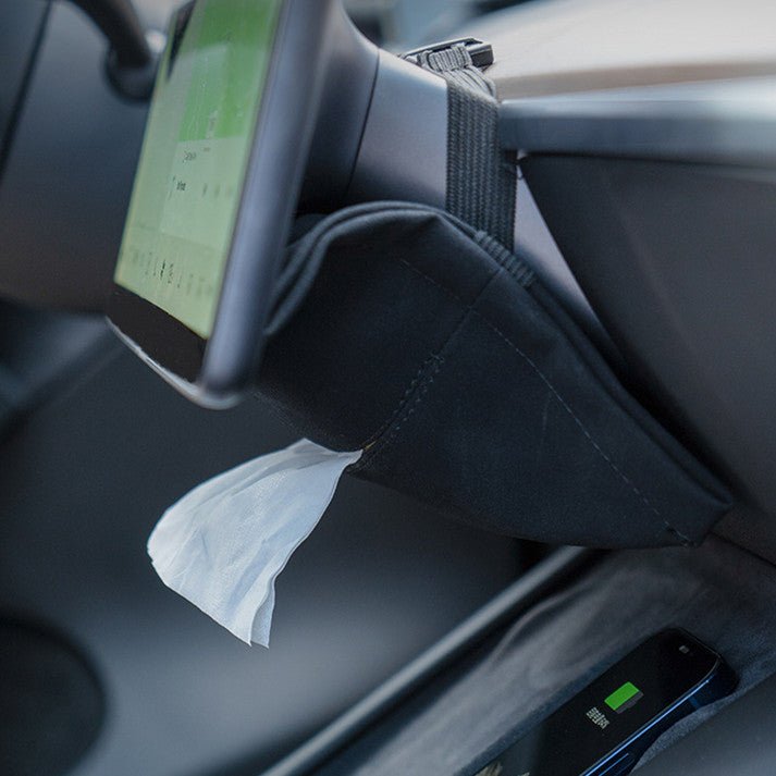 Alcantara Hidden Tissue Box for Tesla Model 3 &amp;amp; Model Y