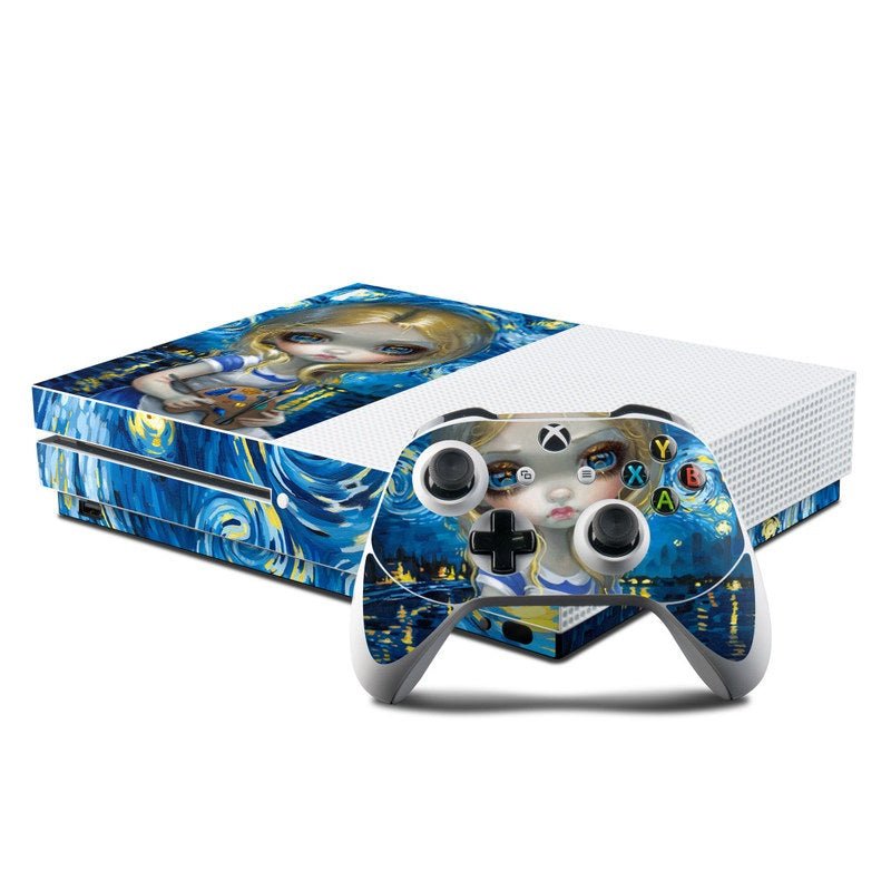 Alice in a Van Gogh - Microsoft Xbox One S Console and Controller Kit Skin