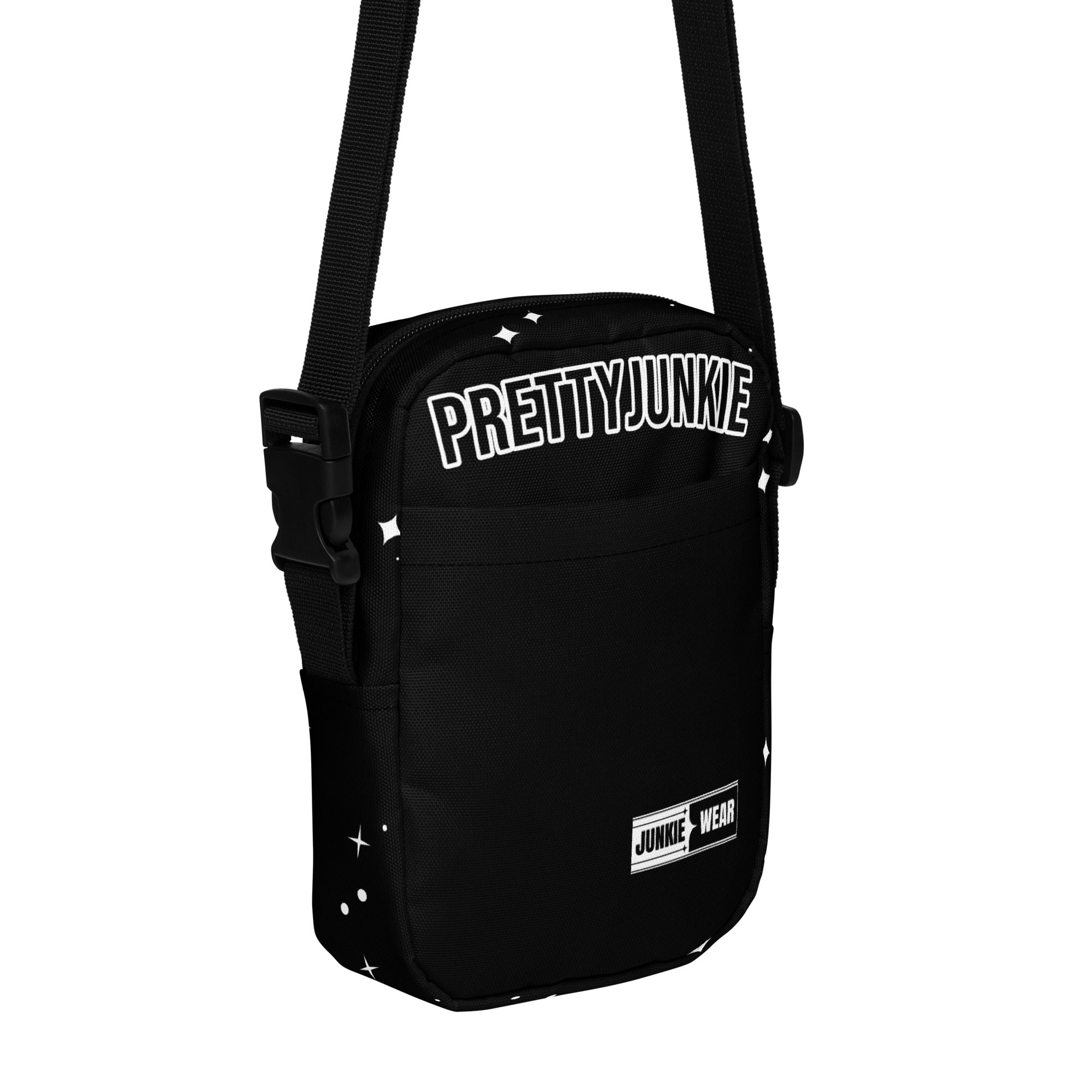 Urban Streetwear Black Utility Crossbody Bag