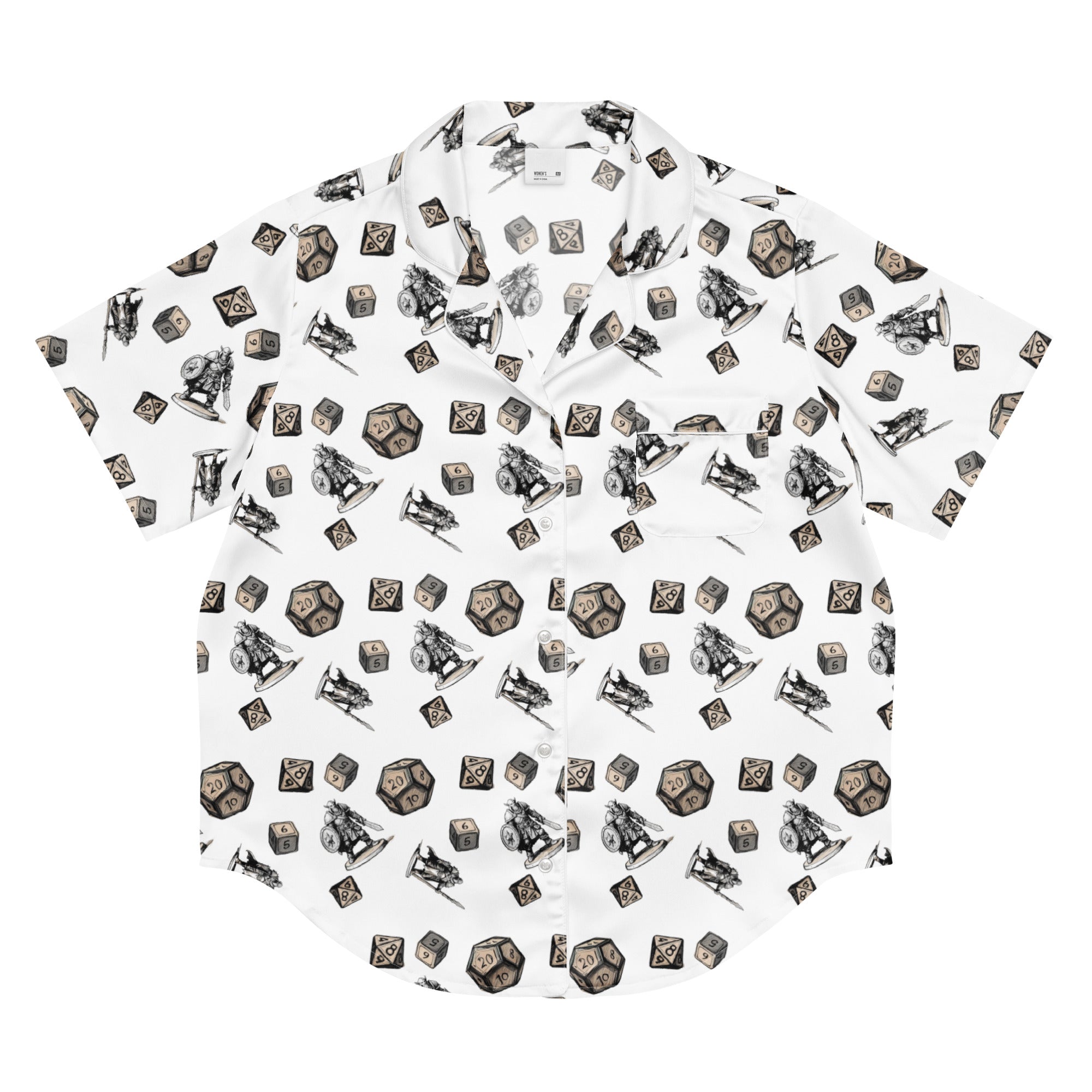 Roll for initiative women’s short sleeve pajama top