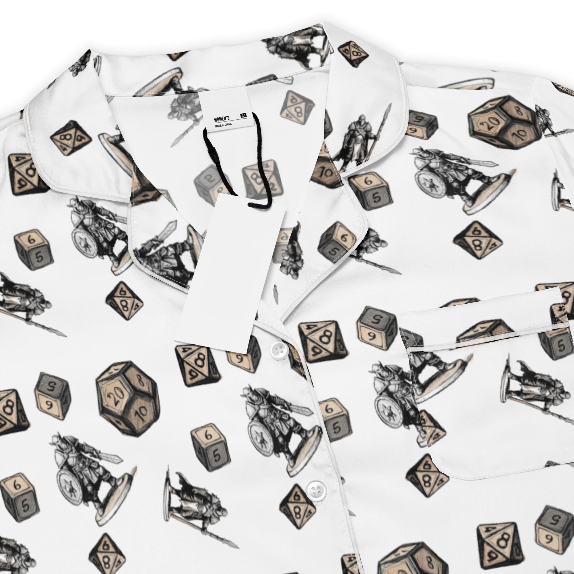 Roll for initiative women’s short sleeve pajama top