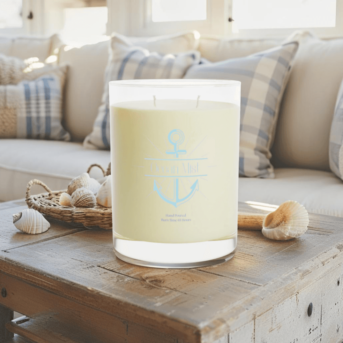 Coastal Anchor Ocean Mist Candle – Nautical Scented Decor