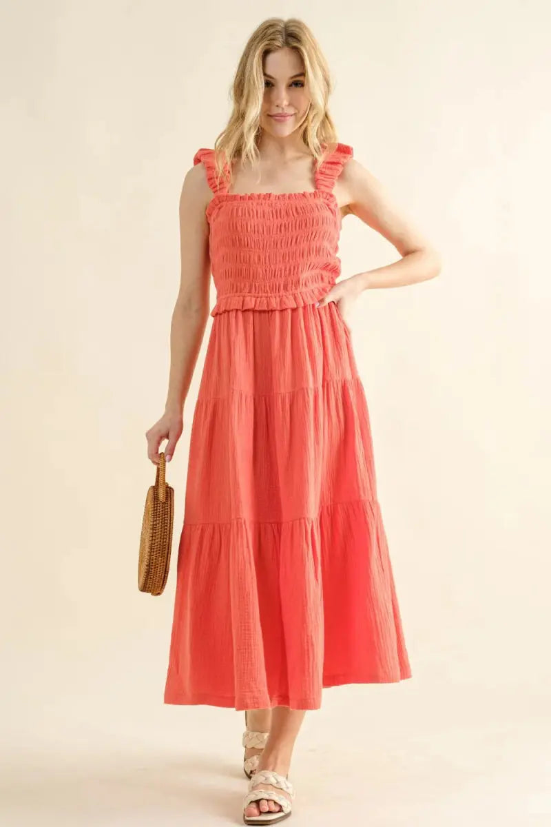 And The Why Women&amp;#39;s Smocked Ruffled Tiered Dress - Apparel &amp;amp; Accessories &amp;gt; Clothing &amp;gt; Dresses