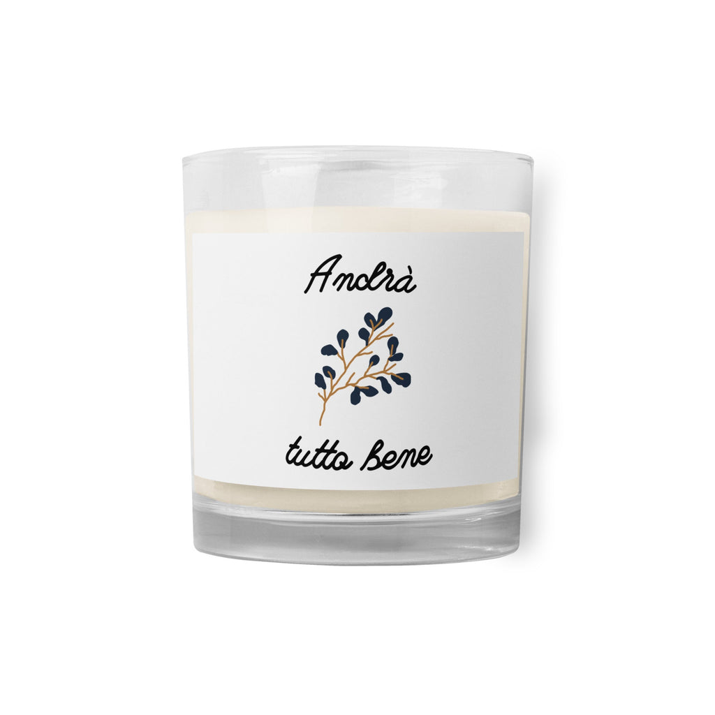 Andrà tutto bene Italian unscented Glass jar soy wax candle