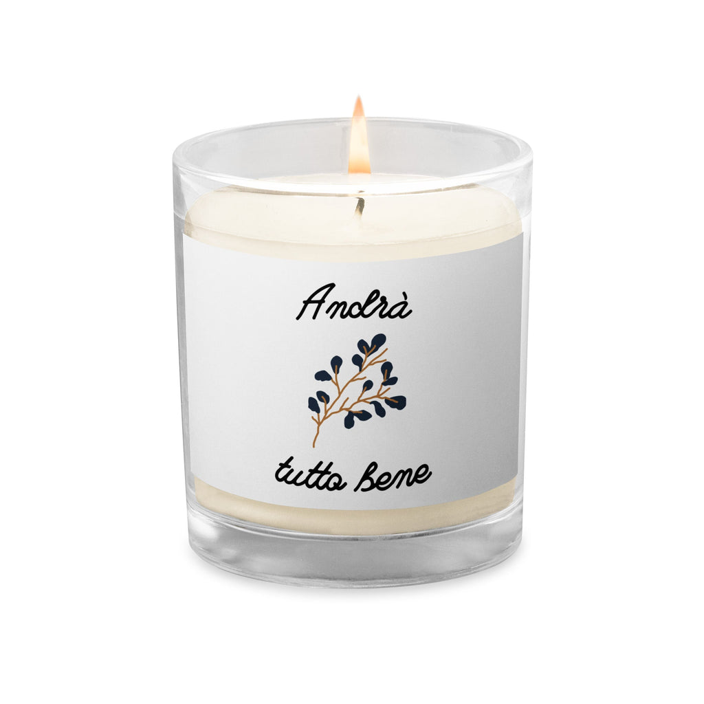 Andrà tutto bene Italian unscented Glass jar soy wax candle