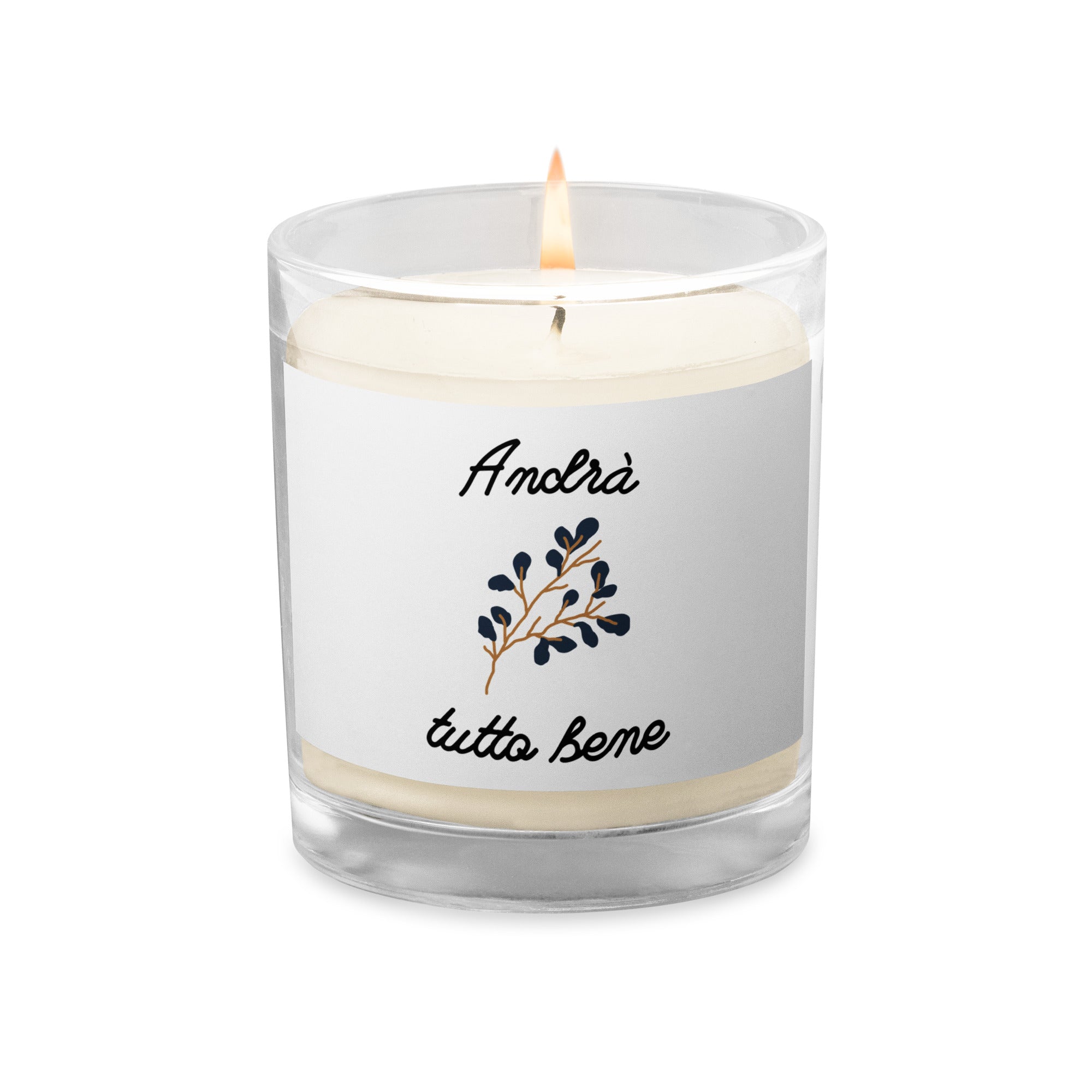 Andrà tutto bene Italian unscented Glass jar soy wax candle
