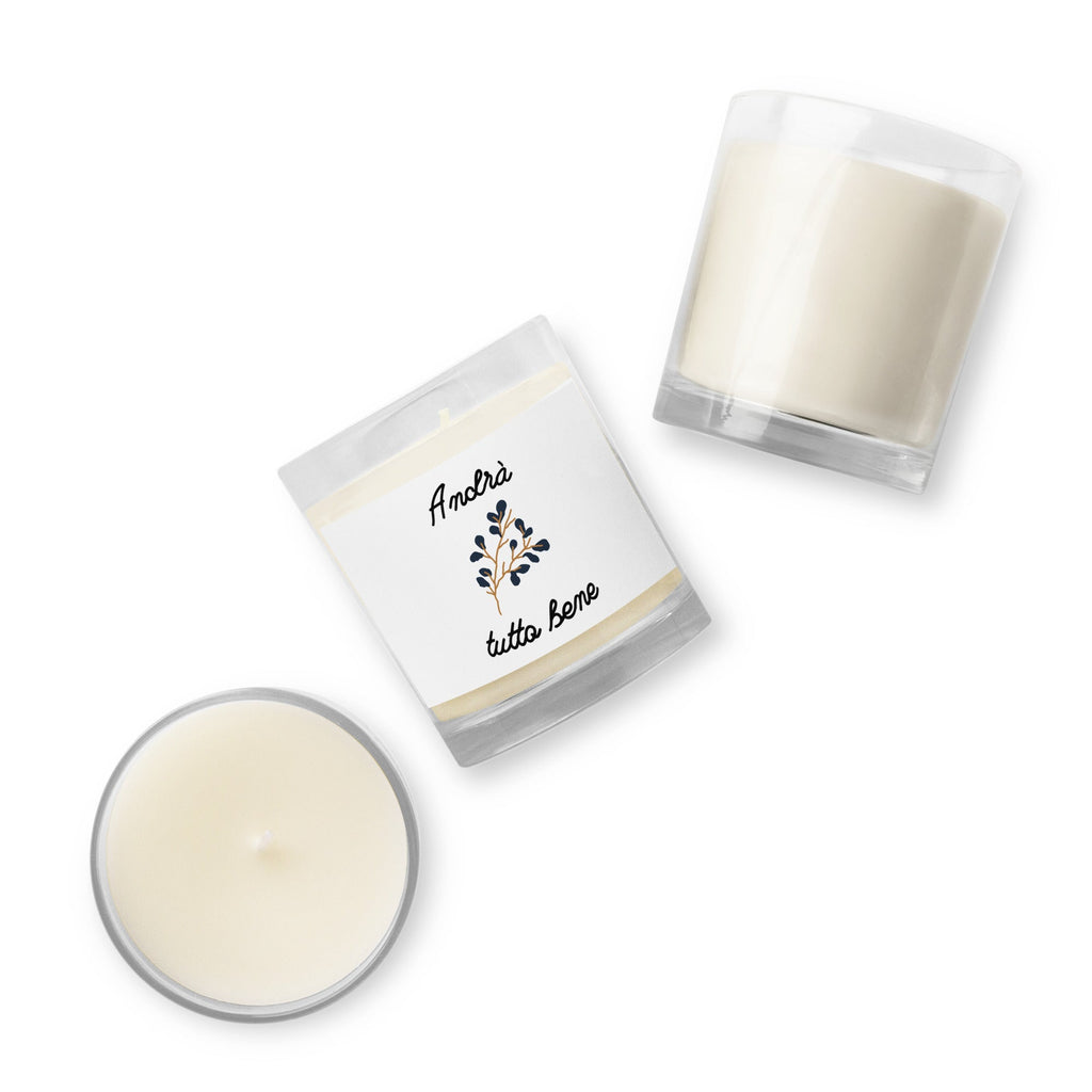 Andrà tutto bene Italian unscented Glass jar soy wax candle